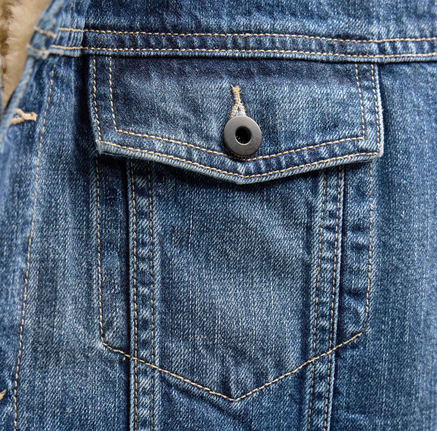 Lined Denim Trucker Jacket - Medium Wash