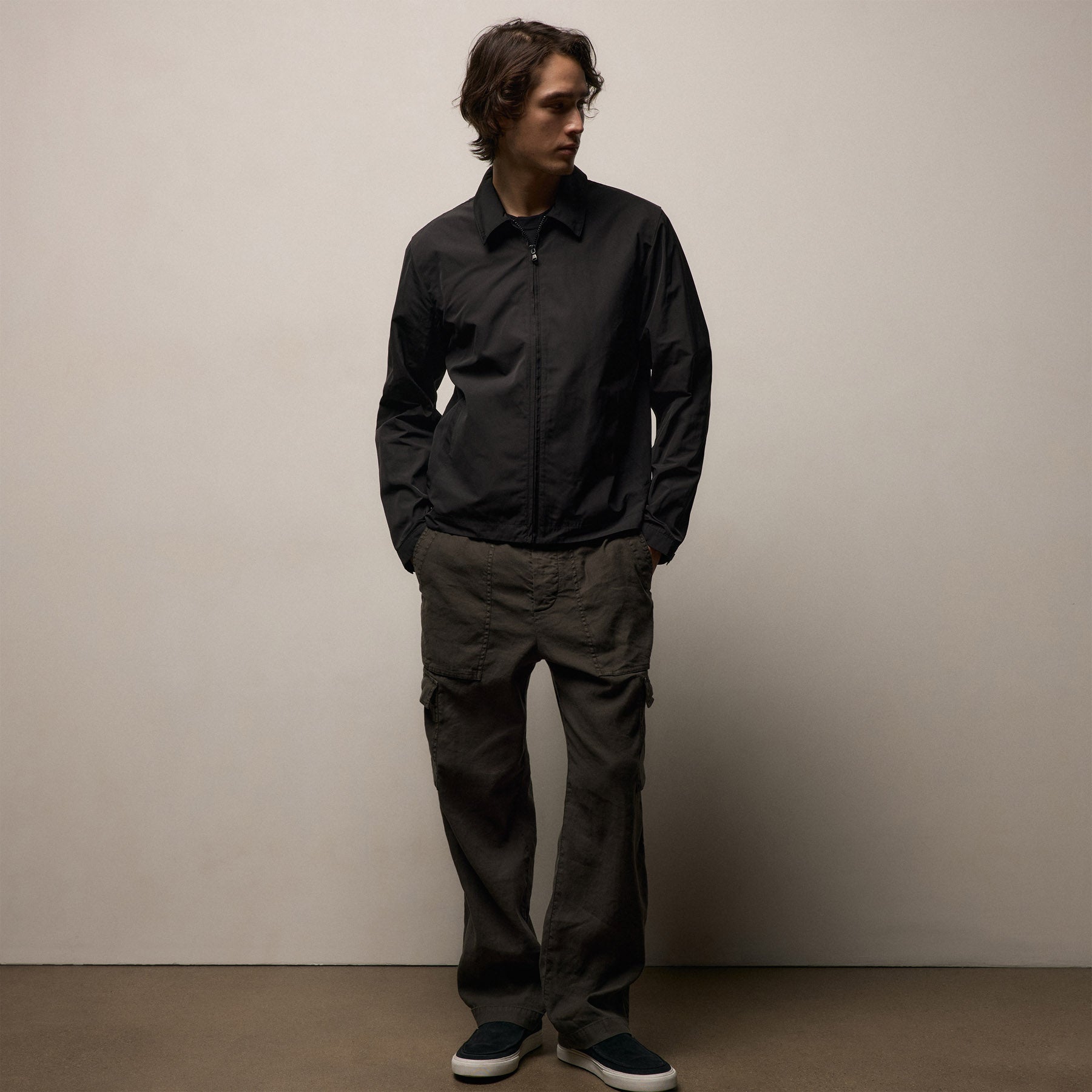 Recycled Twill Coach Jacket - Black