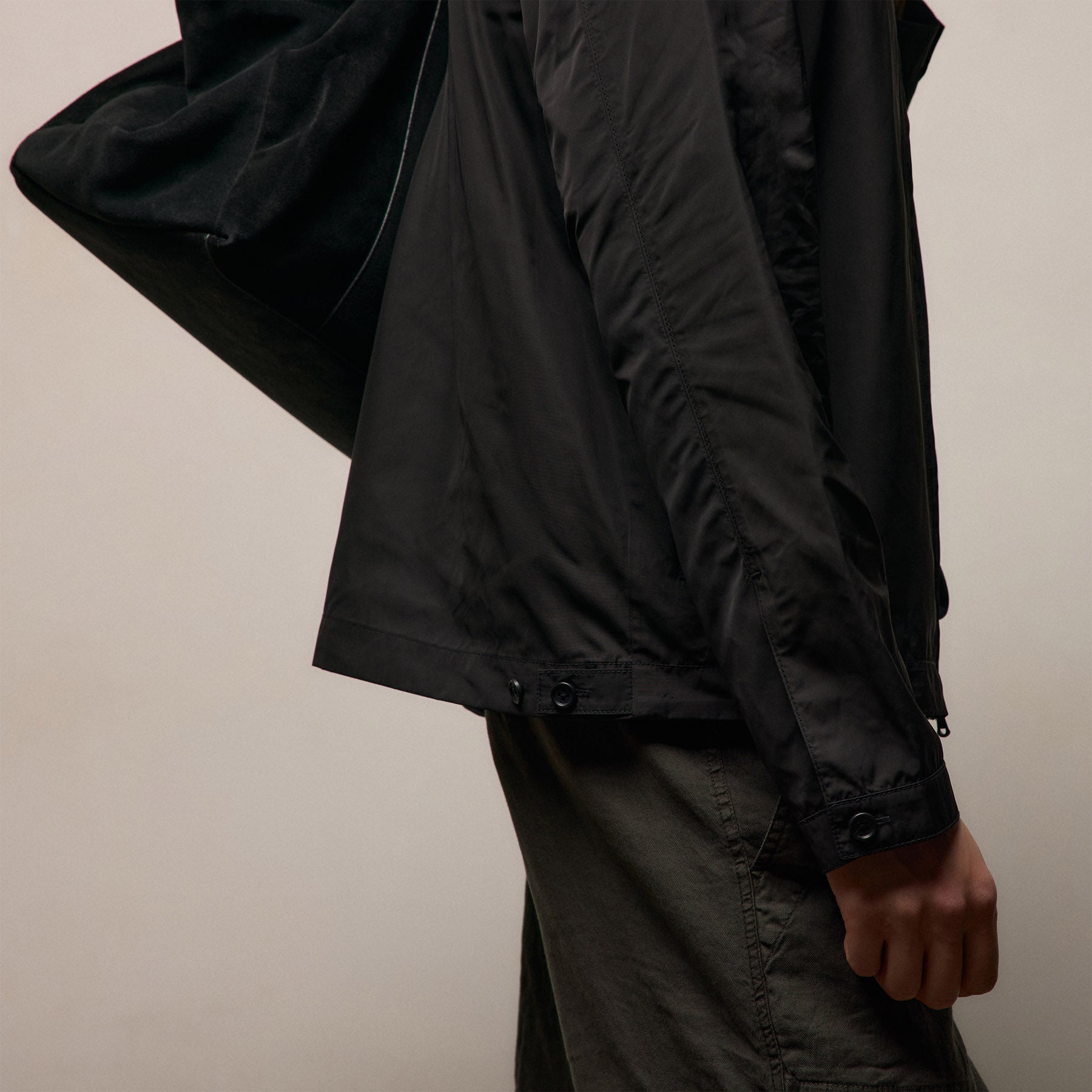 Recycled Twill Coach Jacket - Black