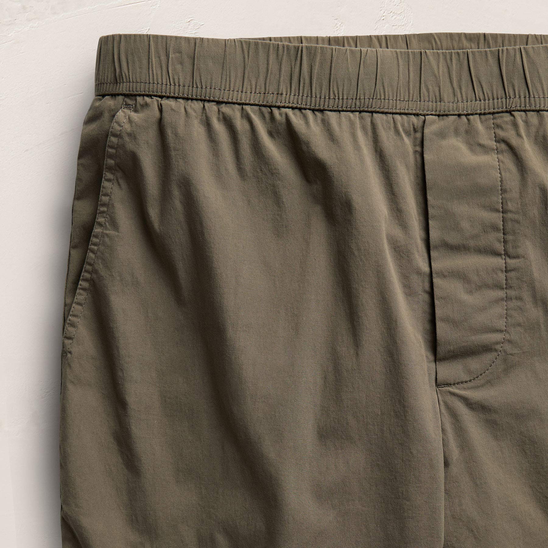 Stretch Poplin Drawstring Short - Light Olive