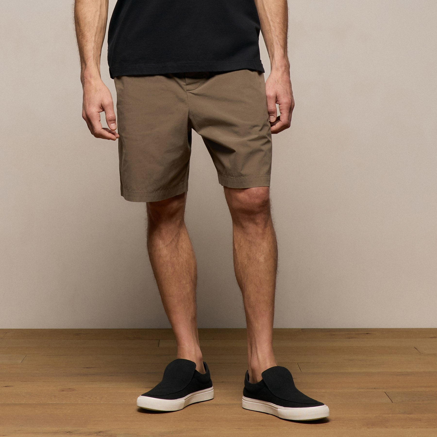 Stretch Poplin Drawstring Short - Light Olive