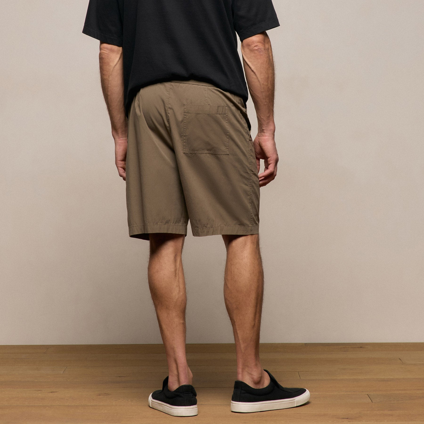 Stretch Poplin Drawstring Short - Light Olive