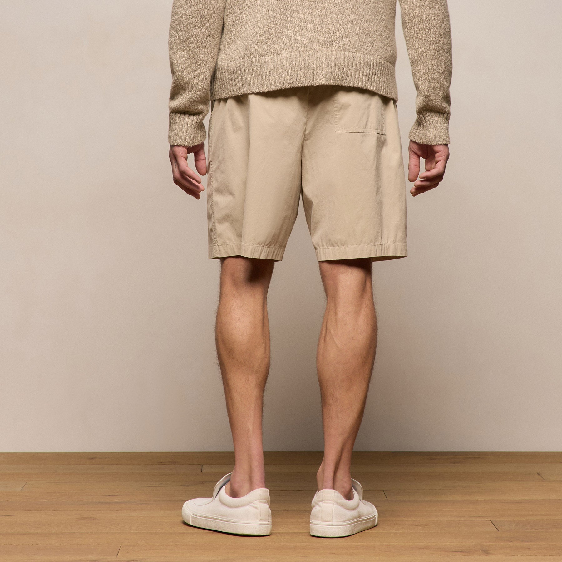 Stretch Poplin Drawstring Short - Light Khaki
