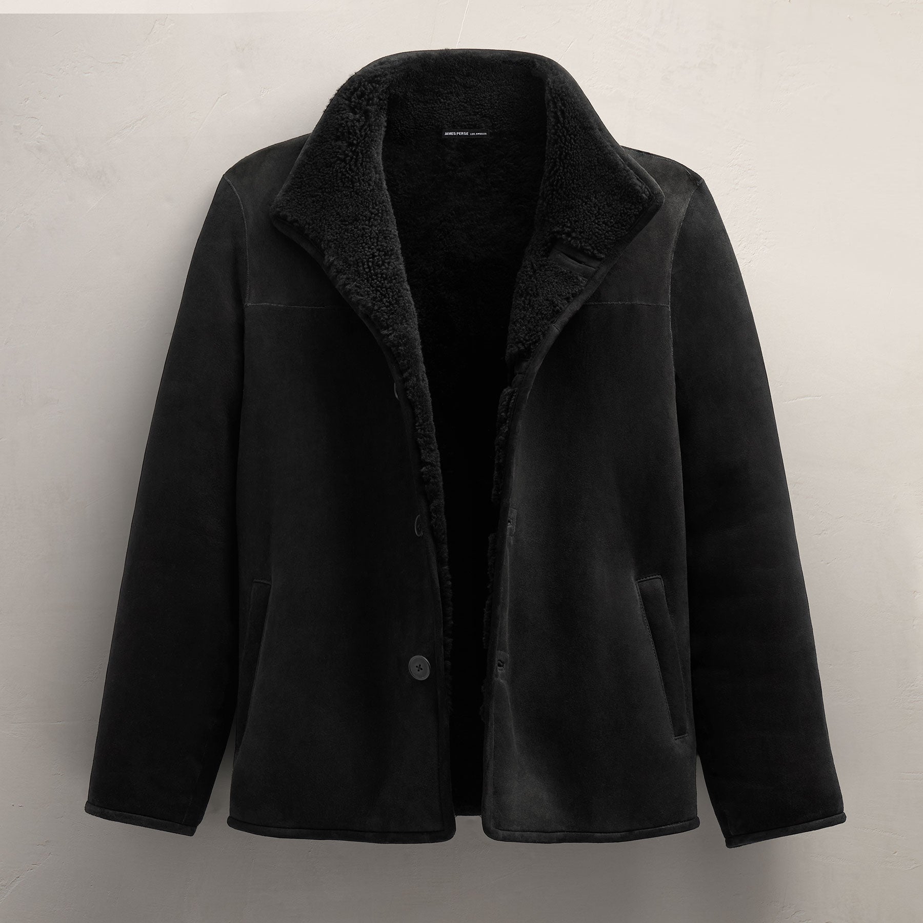 Suede Shearling Jacket - Black