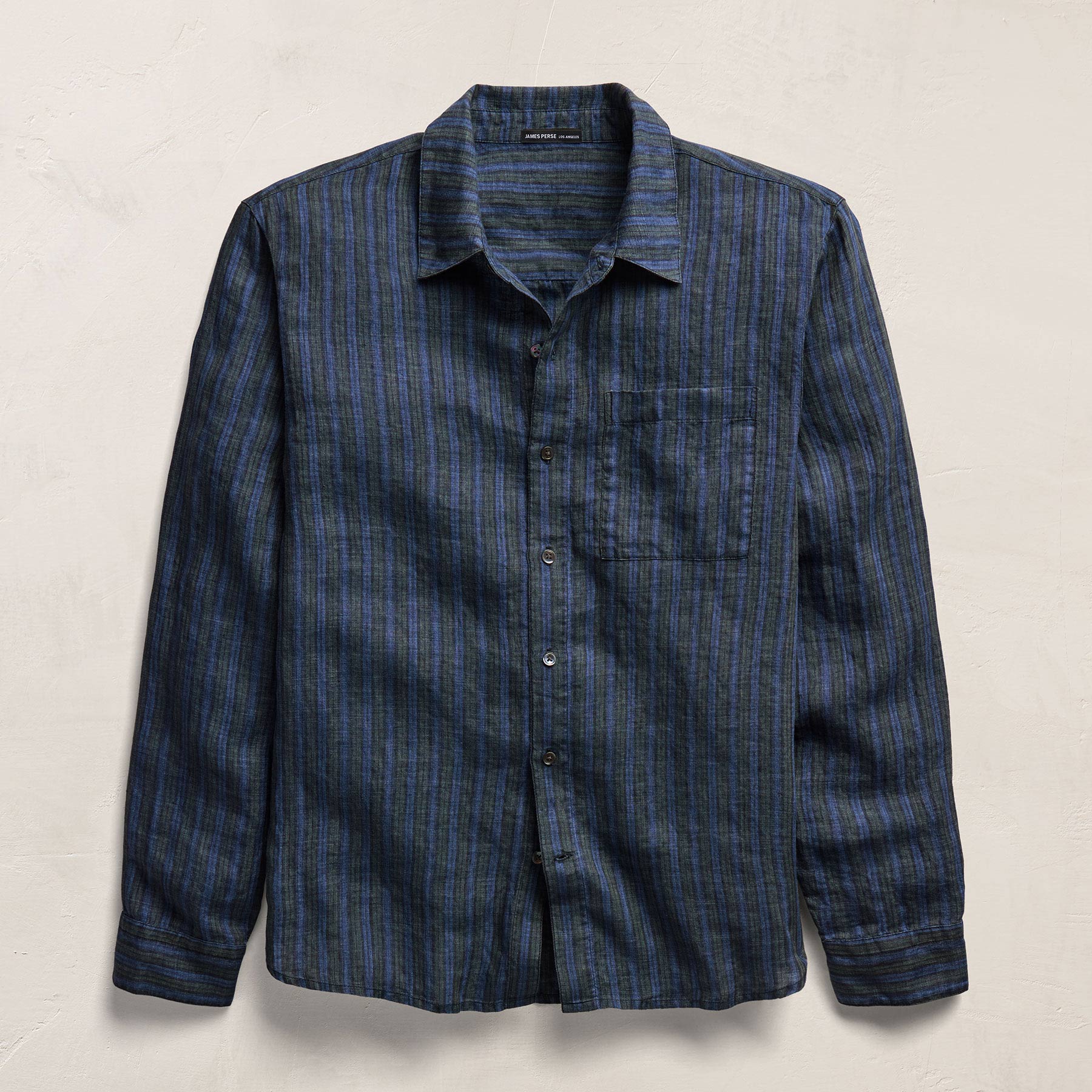 Washed Stripe Linen Shirt - Blue Stripe