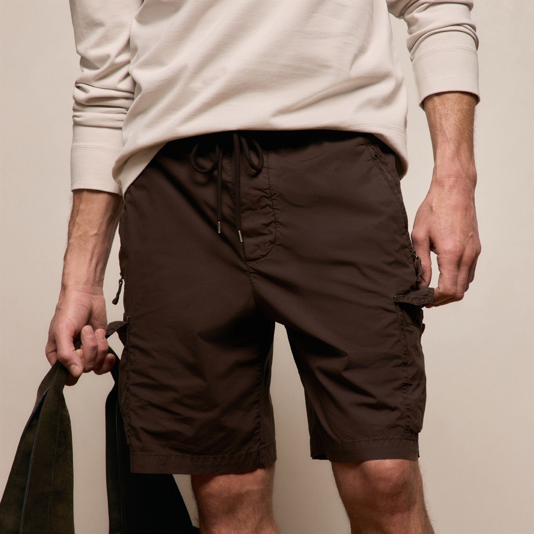 Parachute Poplin Cargo Short - Bark Pigment