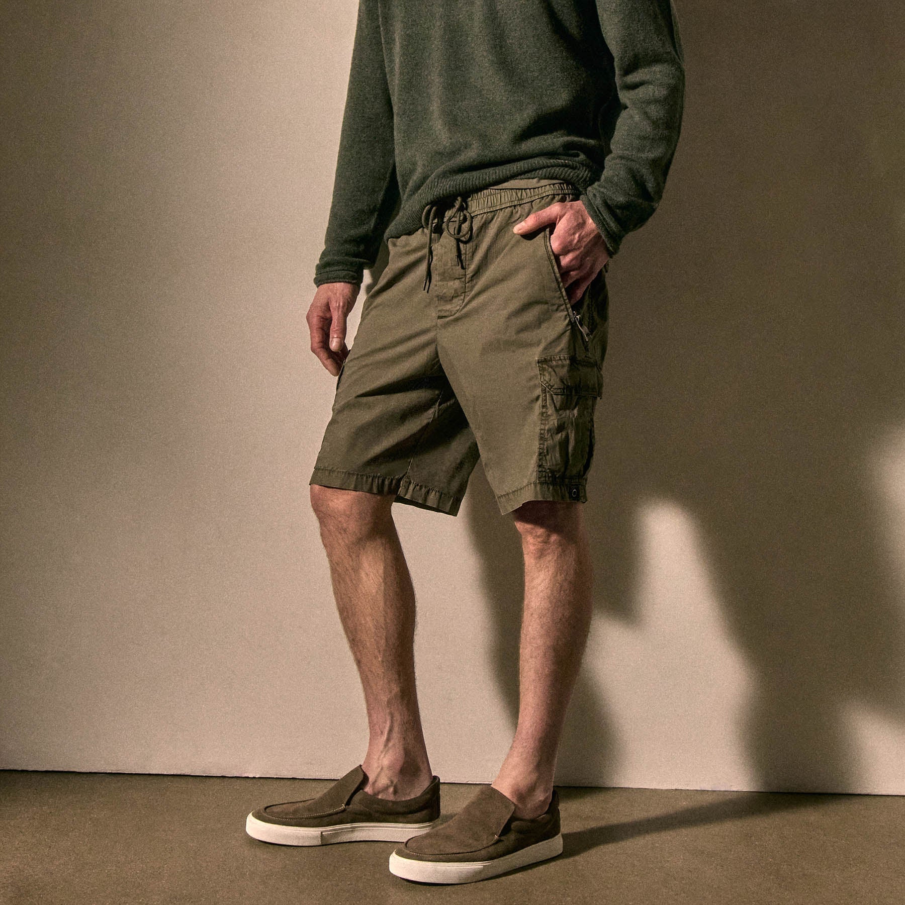 Men's Coastal Suede Slip On - Cement