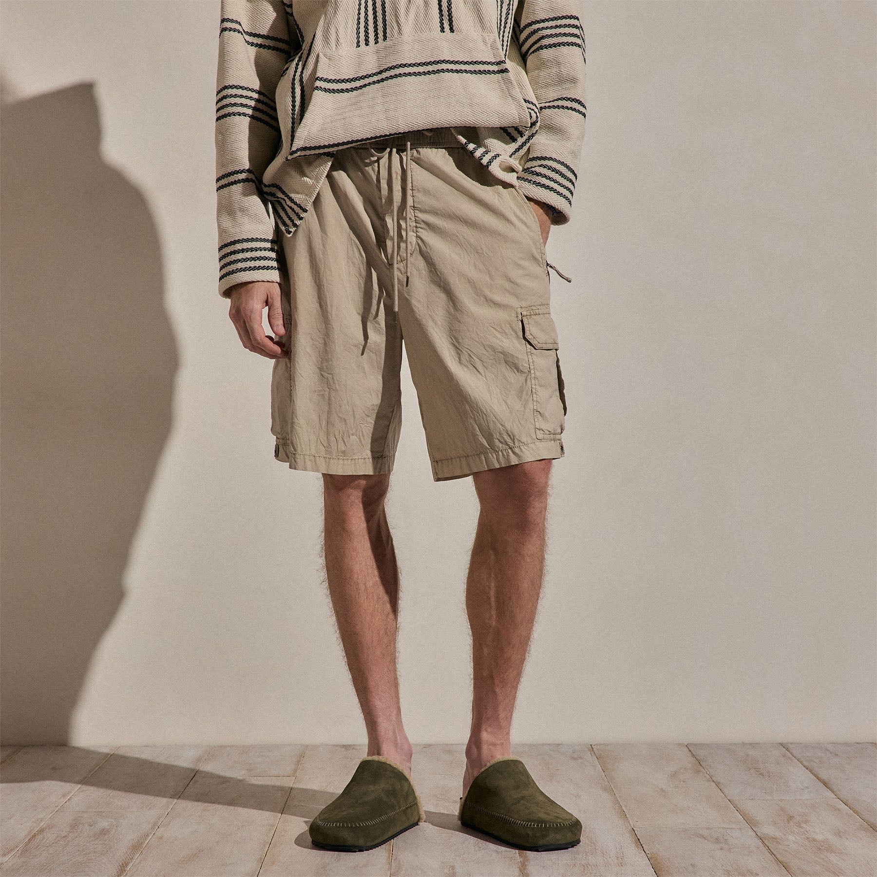 Parachute Poplin Cargo Short - Flax Pigment