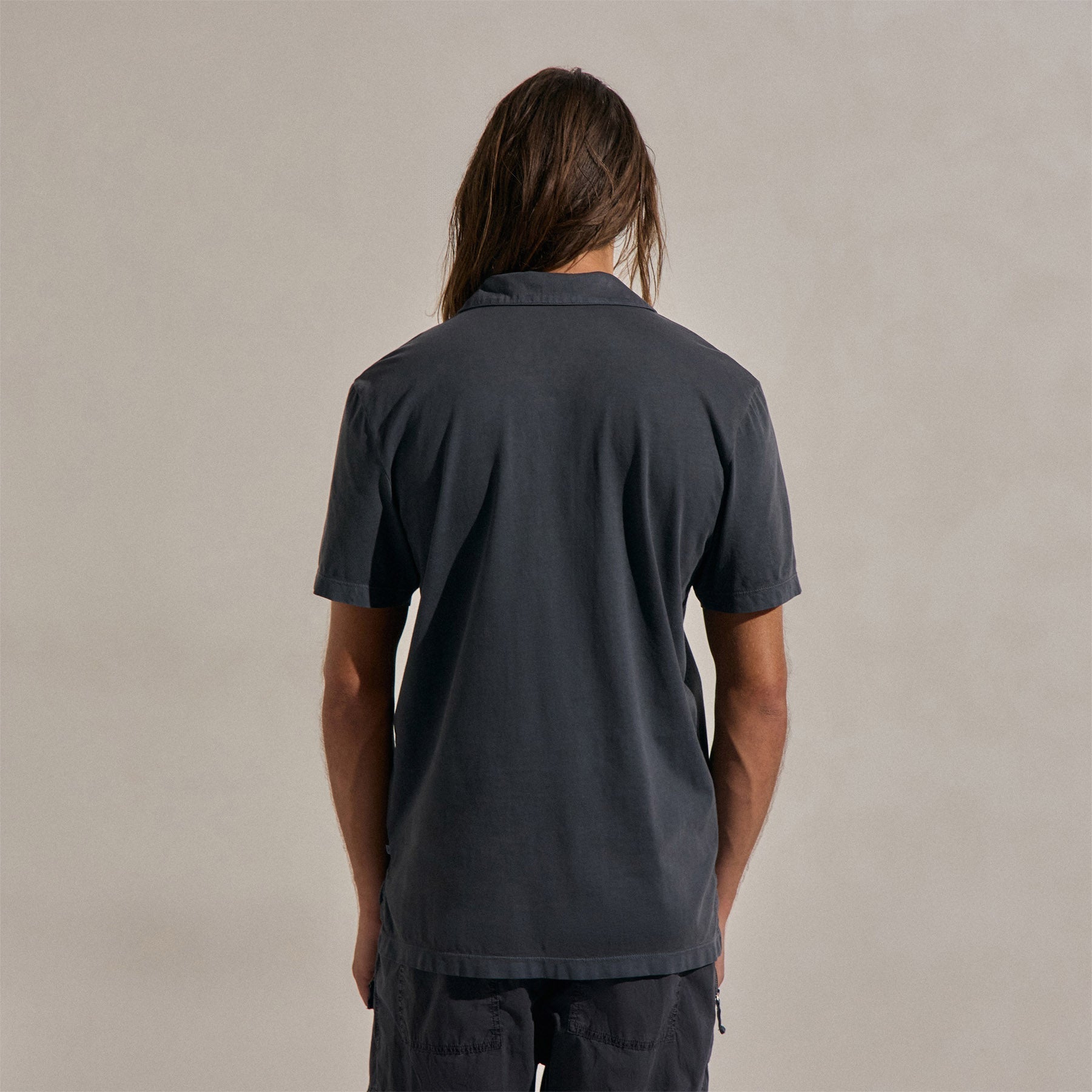 Sueded Jersey Polo - Blue Noir Pigment