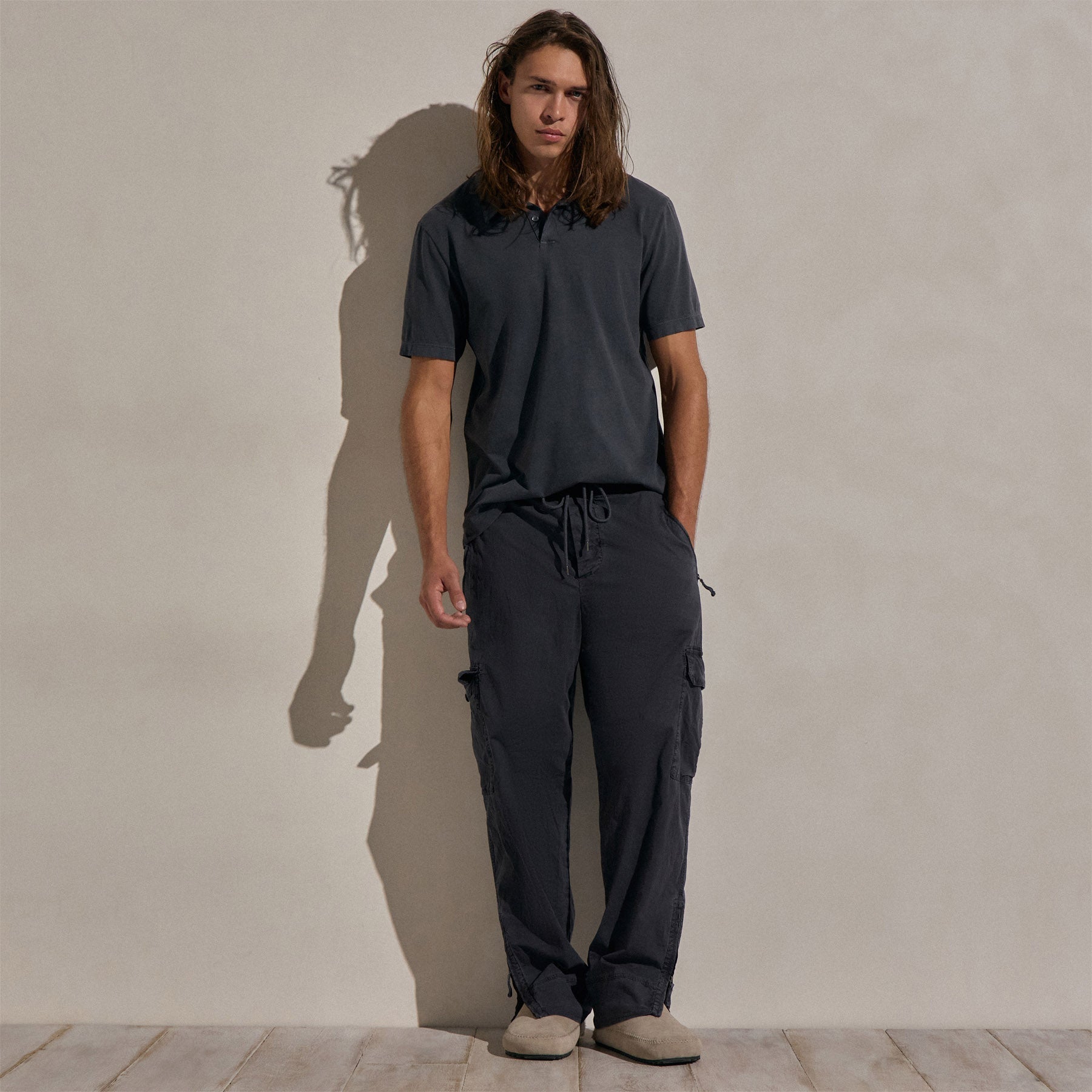 Sueded Jersey Polo - Blue Noir Pigment