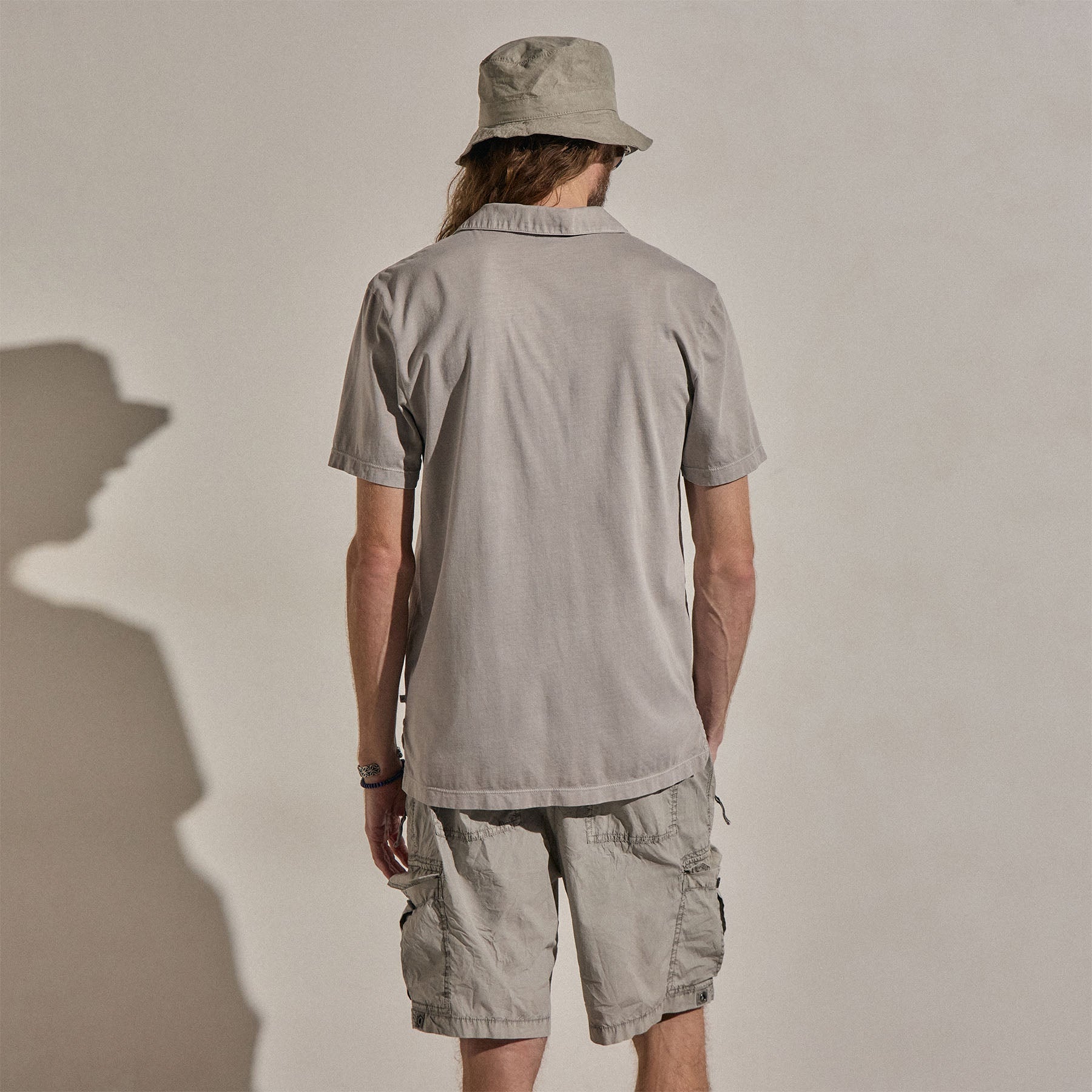 Sueded Jersey Polo - Fog Pigment