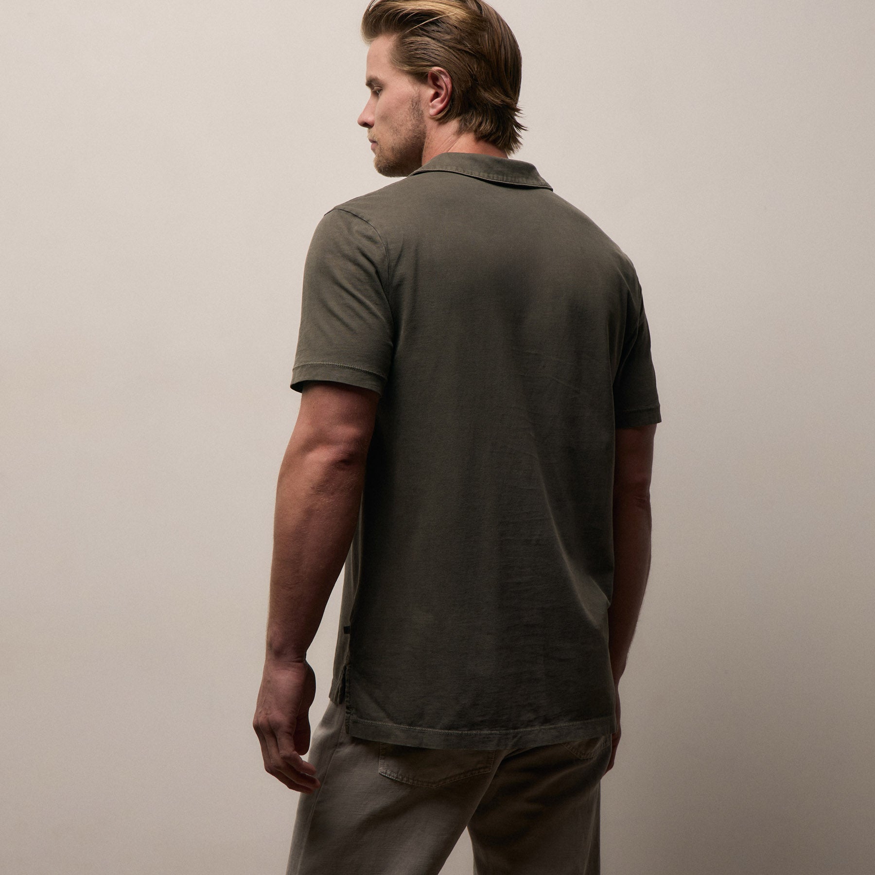 Sueded Jersey Polo - Platoon Pigment