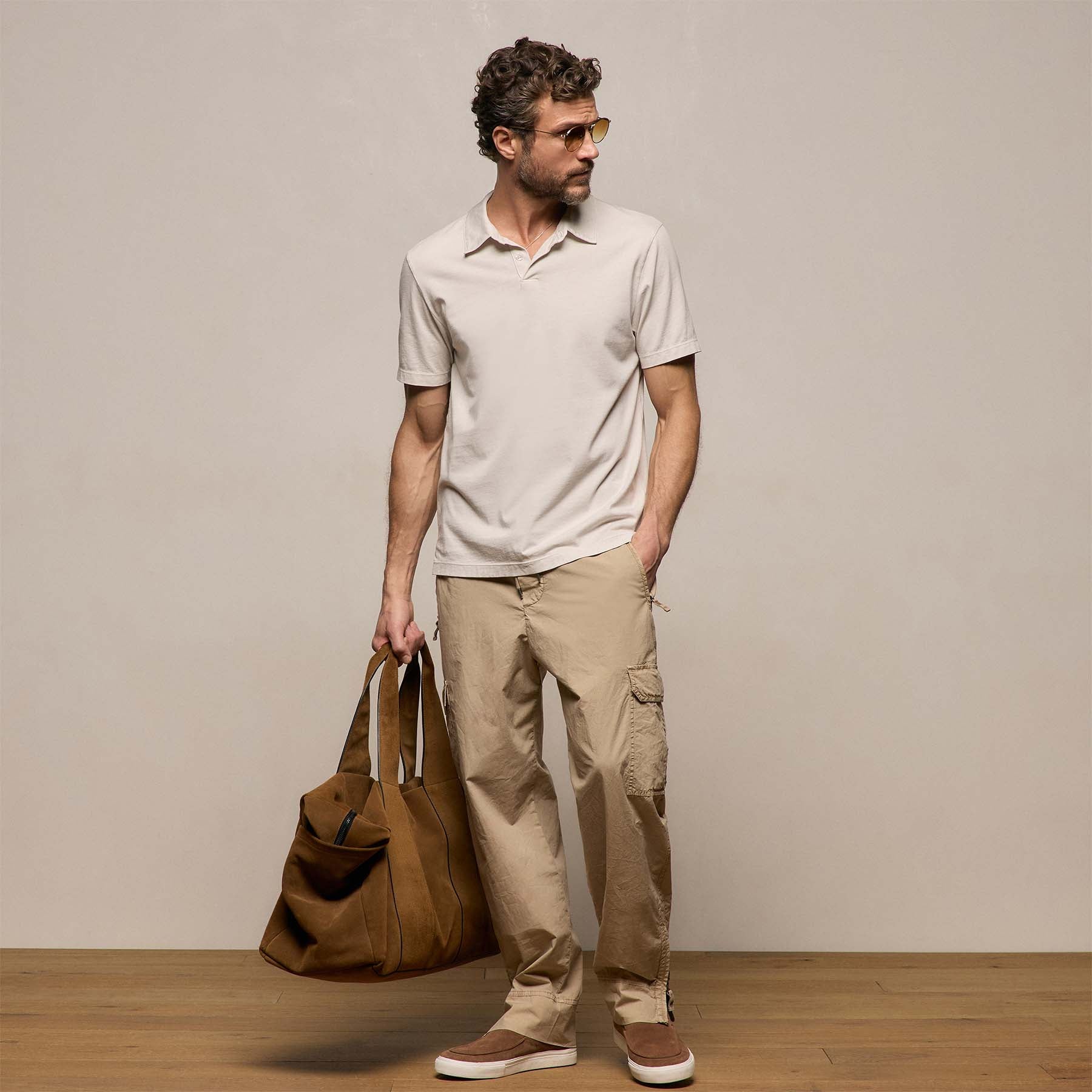 Sueded Jersey Polo - Pearl Pigment
