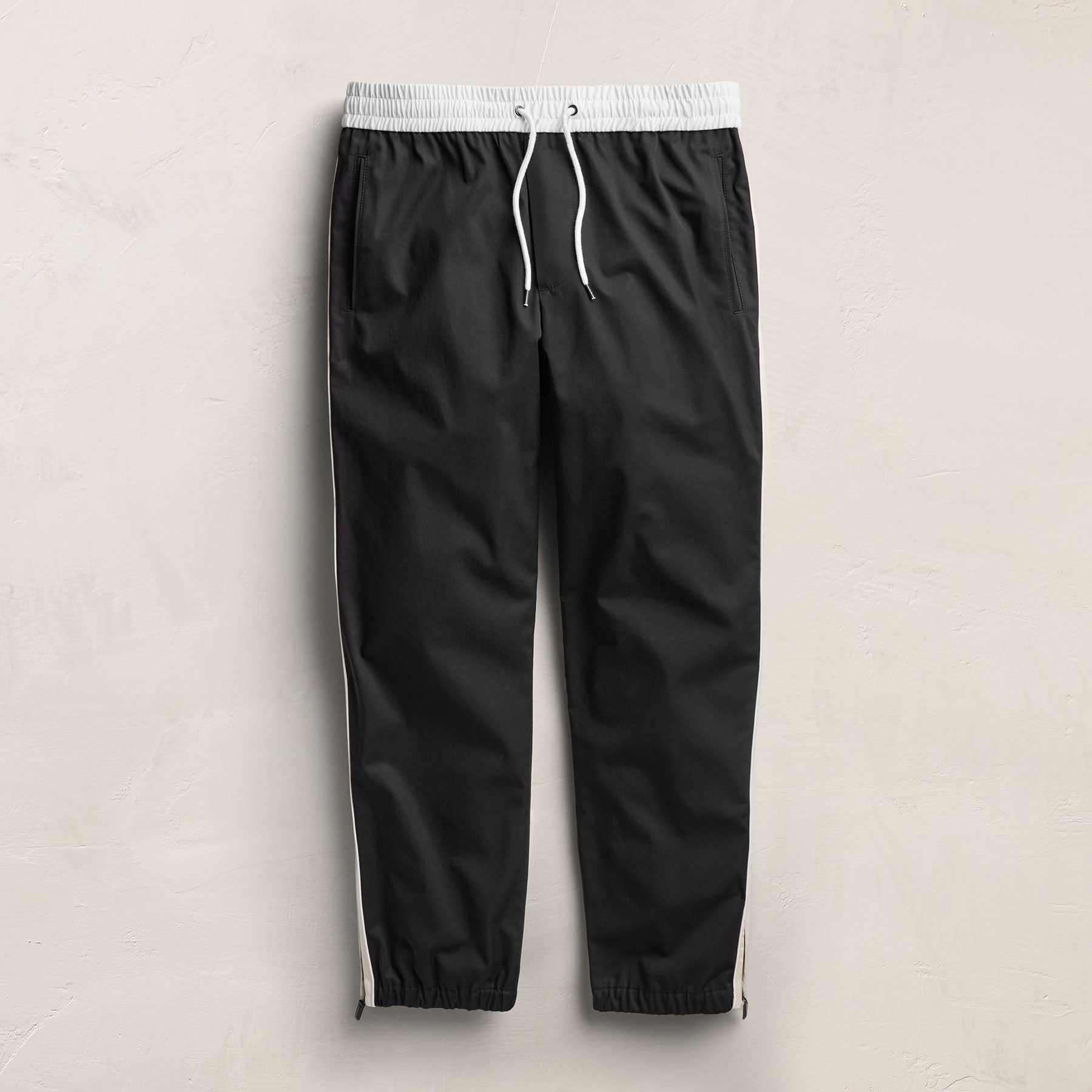 Elevated Cotton Twill Track Pant - Black/Latte/White