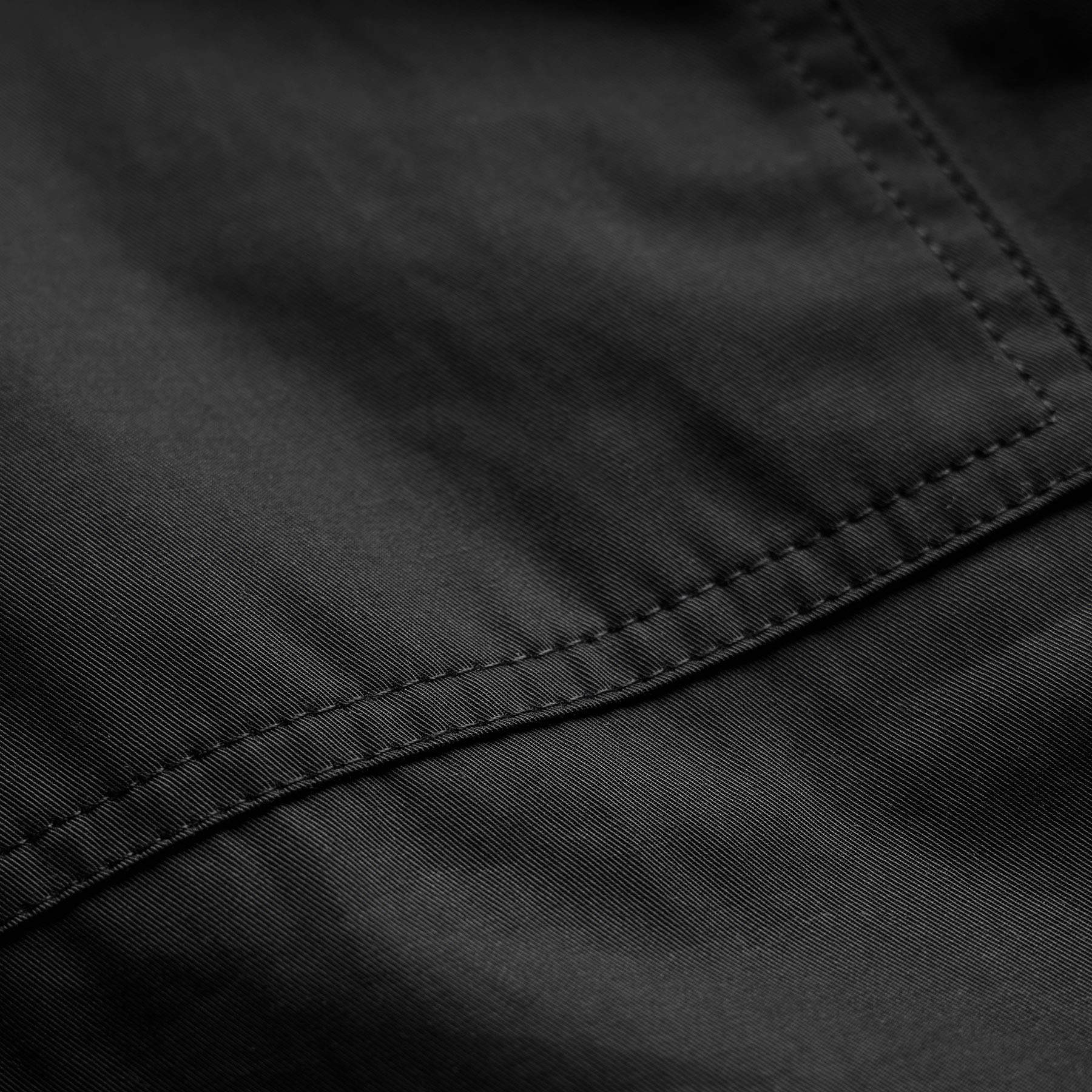 Fine Cotton Twill Patch Pocket Short - Black