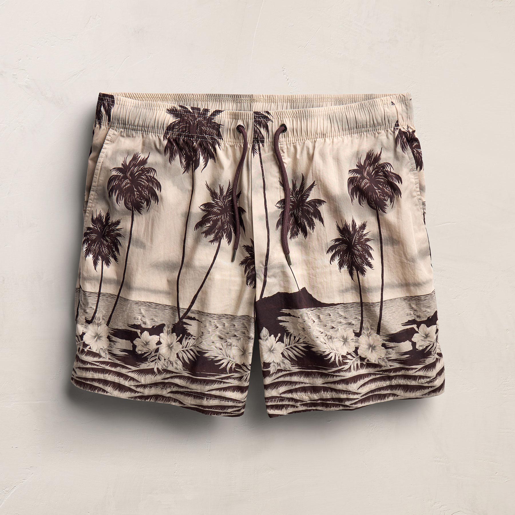 Palm Printed Short - Stone