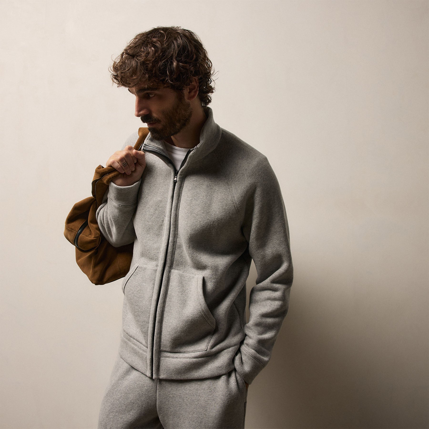 Cozy Full Zip Sweatshirt - Heather Grey