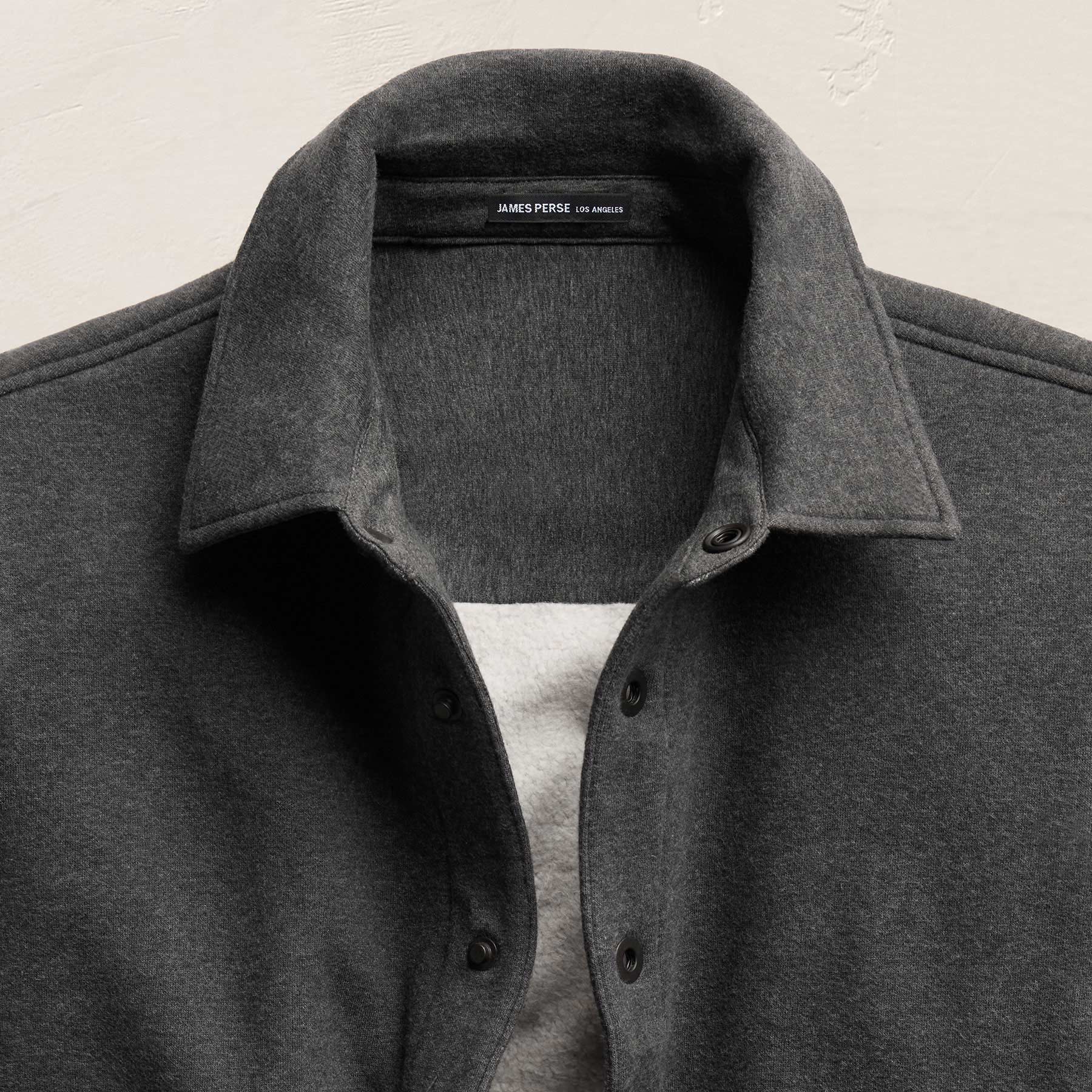 Cozy Fleece Snap Front Jacket - Heather Charcoal