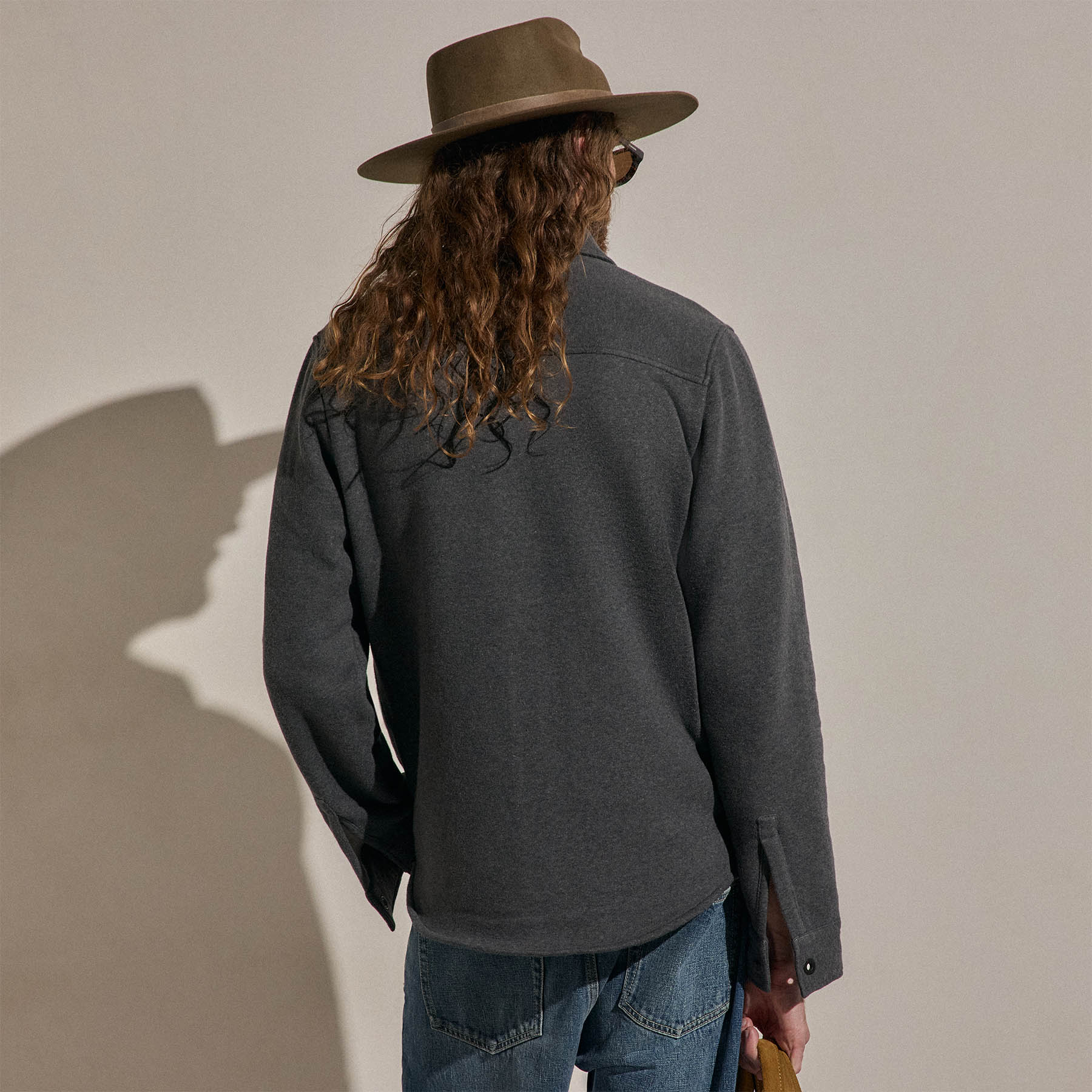 Cozy Fleece Snap Front Jacket - Heather Charcoal