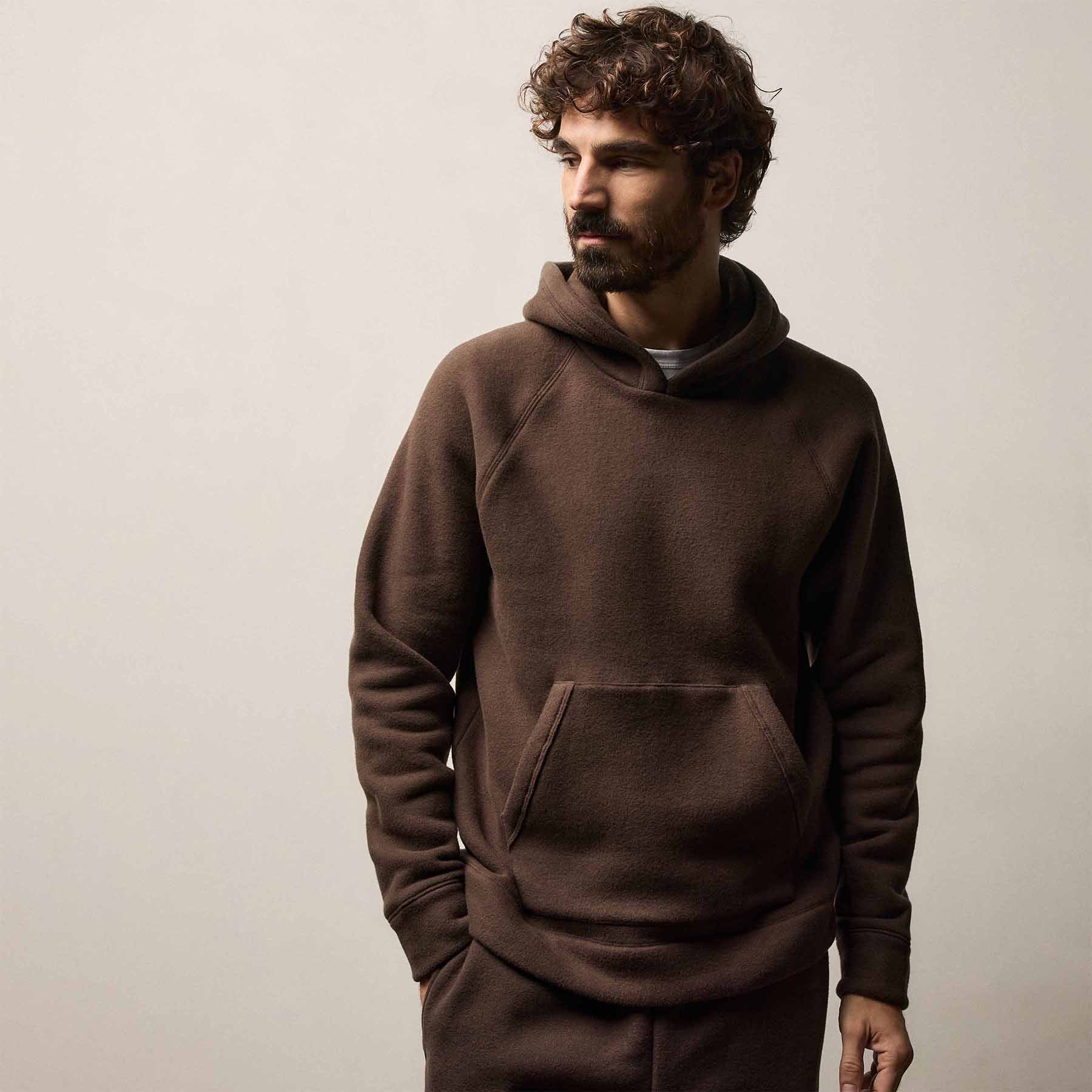 Men's Cozy Hooded Sweatshirt & Cozy Sweat Pant With Piping Gift Set - Porcupine