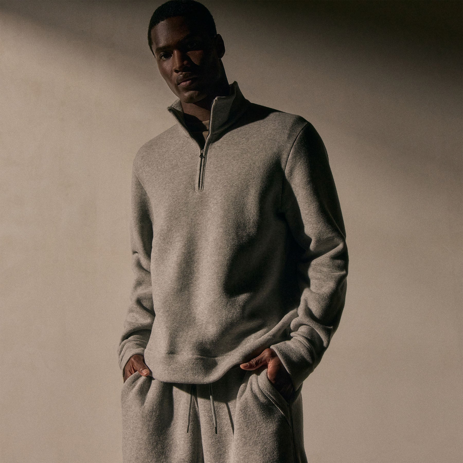 Cozy Half Zip - Heather Grey