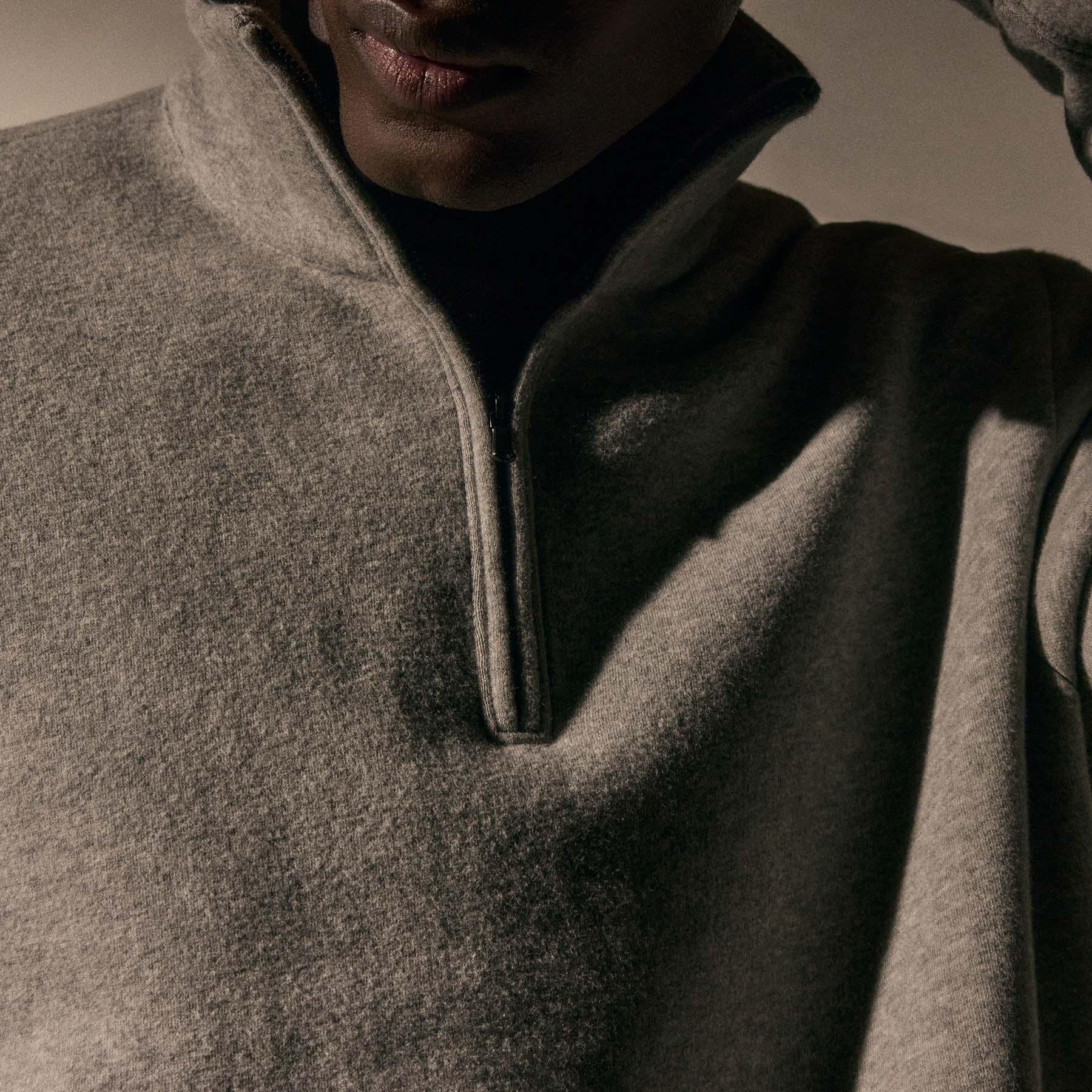 Cozy Half Zip - Heather Grey