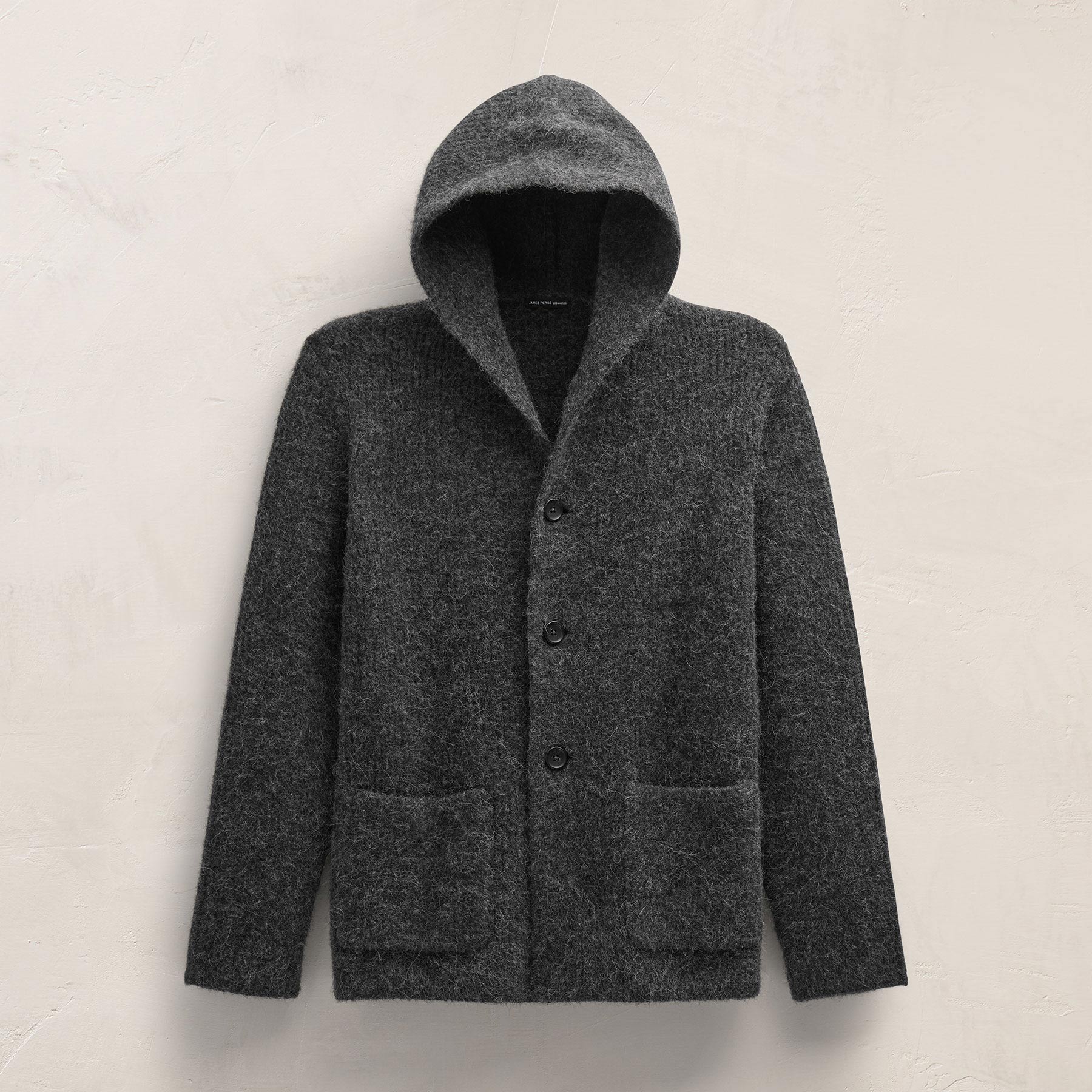 Chunky Waffle Knit Hooded Coat - Anthracite