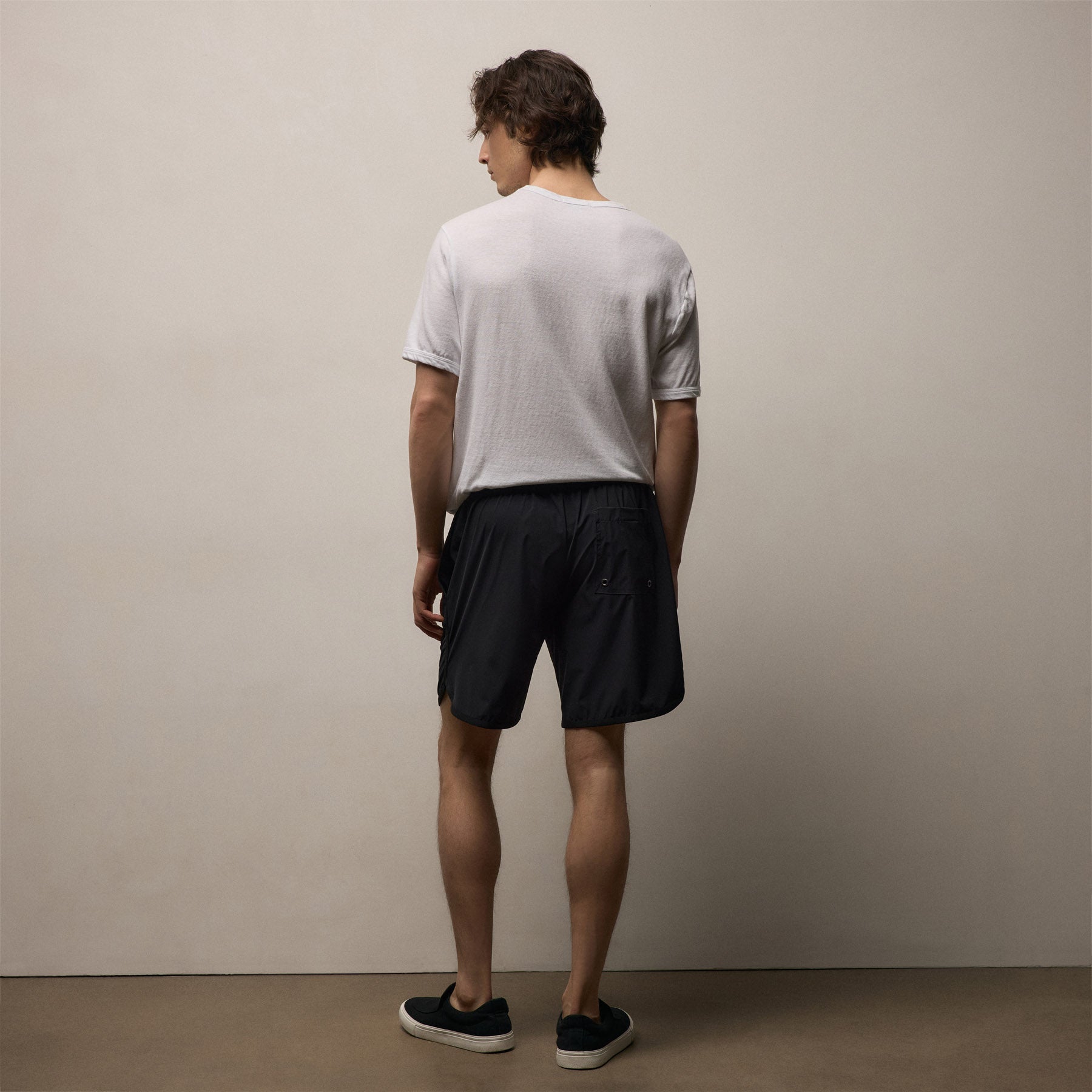 Curved Hem Boardshort - Black/Black