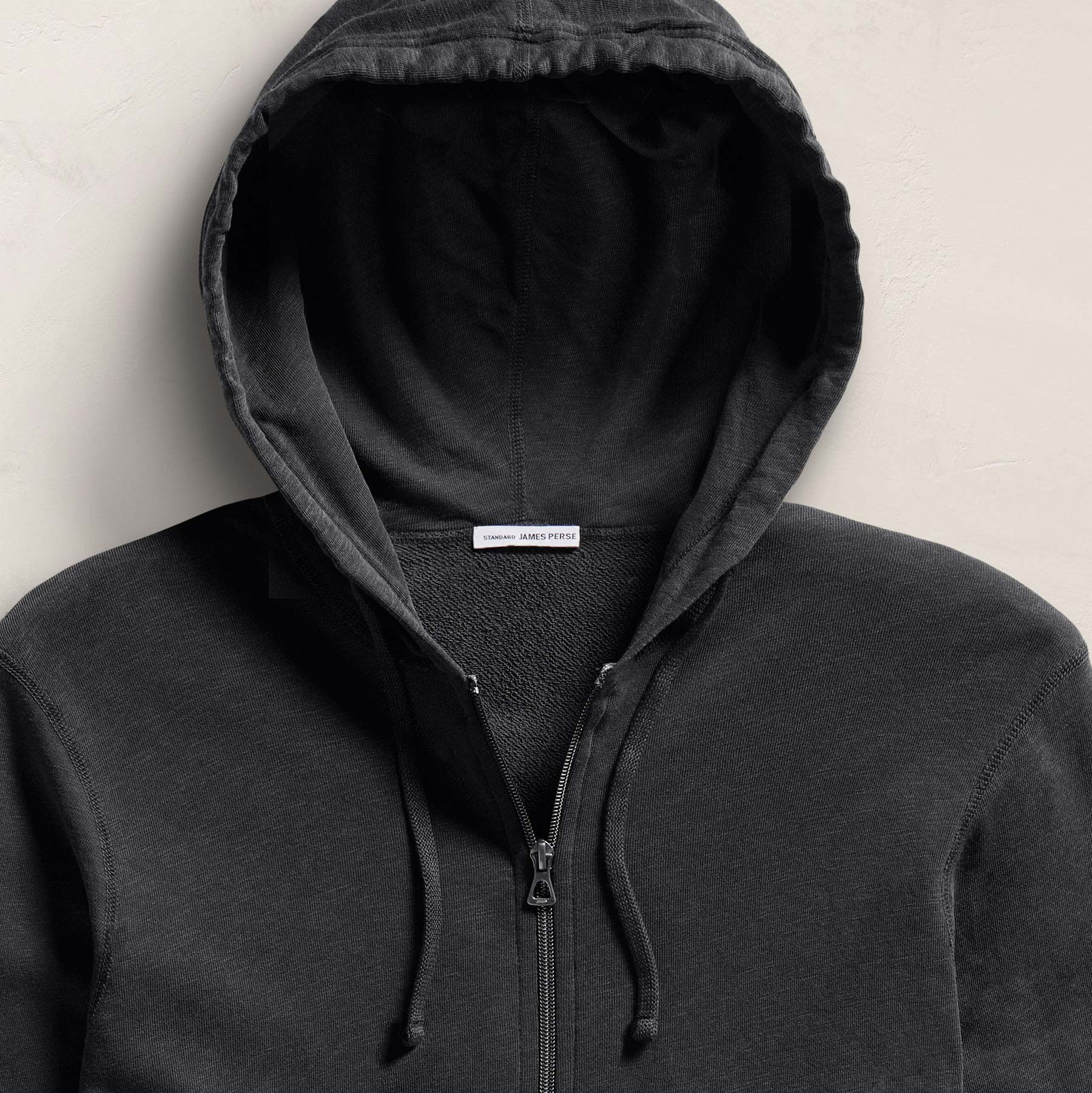 Vintage French Terry Zip Up Hoodie - Carbon Pigment