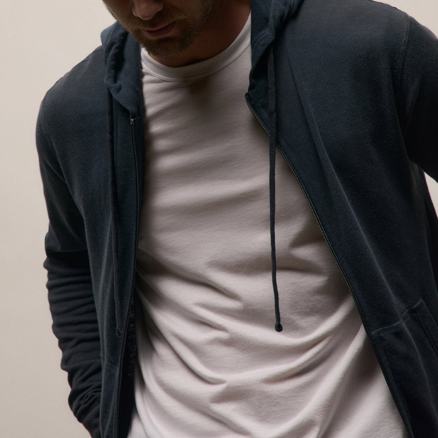 Vintage French Terry Zip Up Hoodie - Deep Pigment