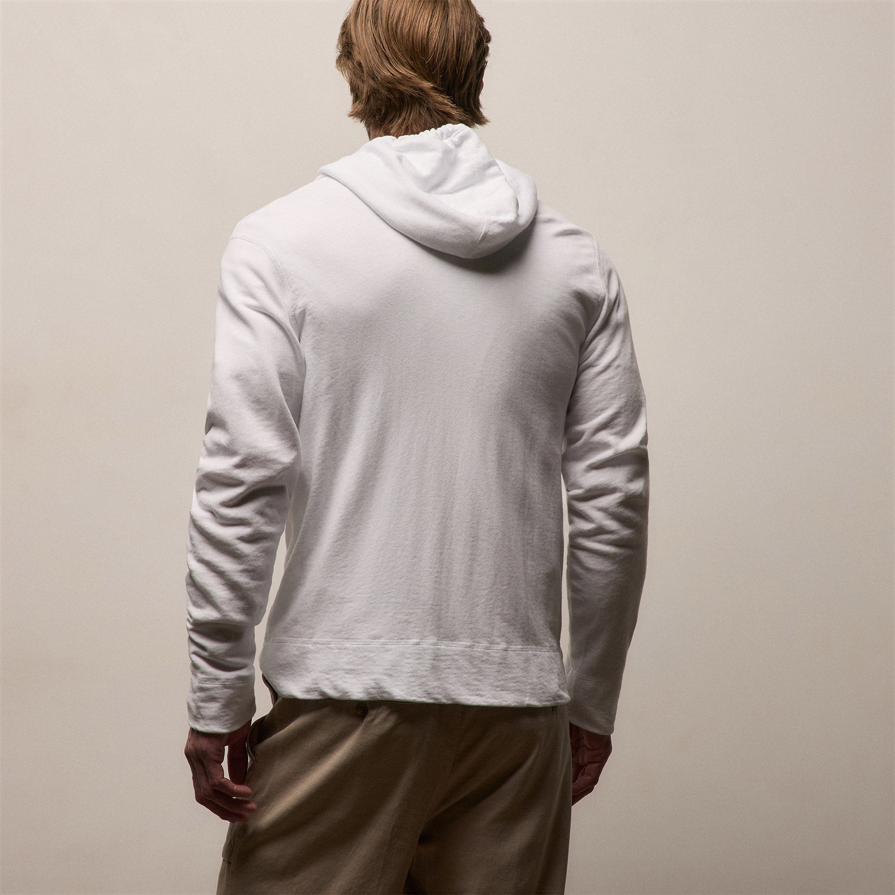 Vintage French Terry Zip Up Hoodie - White