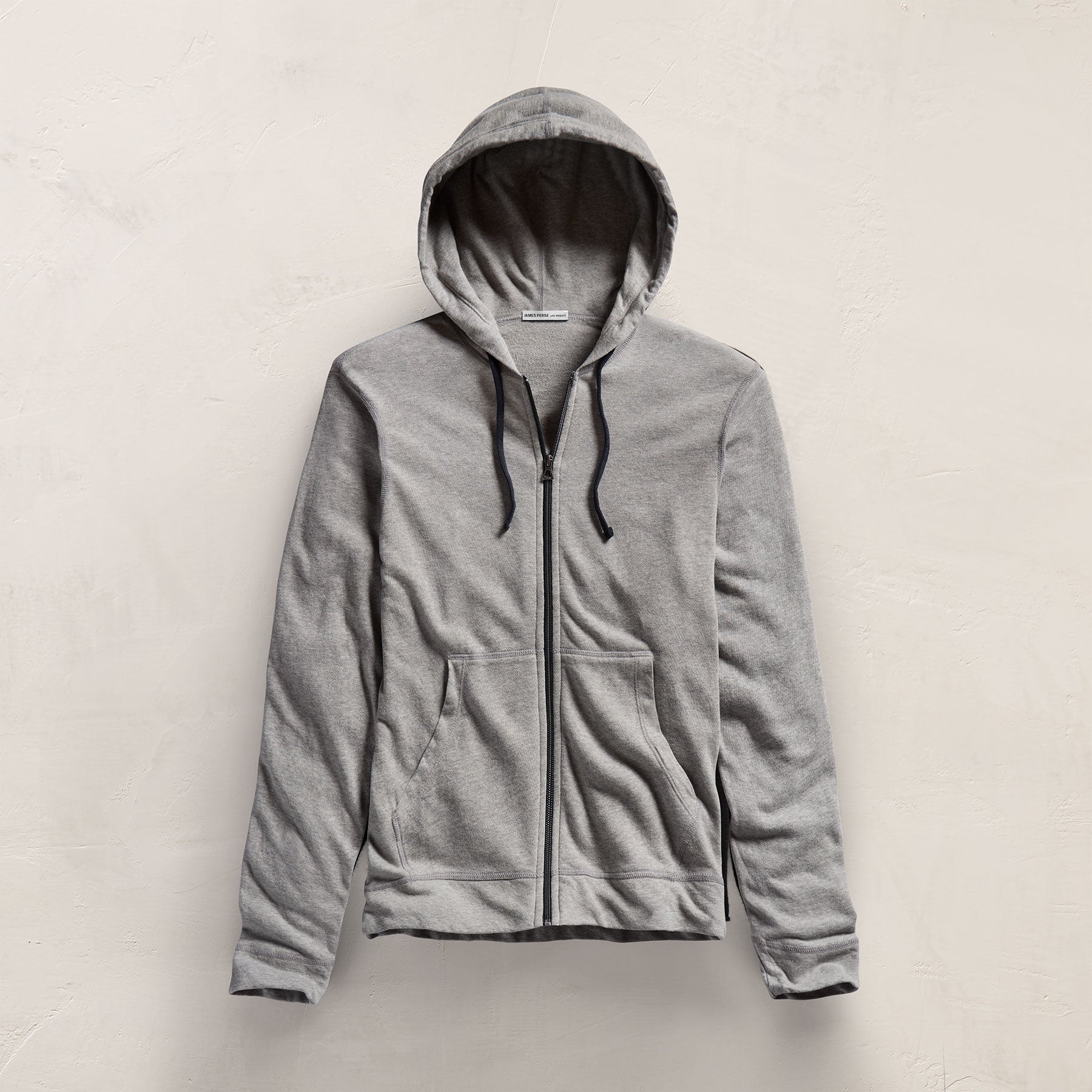 Vintage French Terry Zip Up Hoodie - Heather Grey