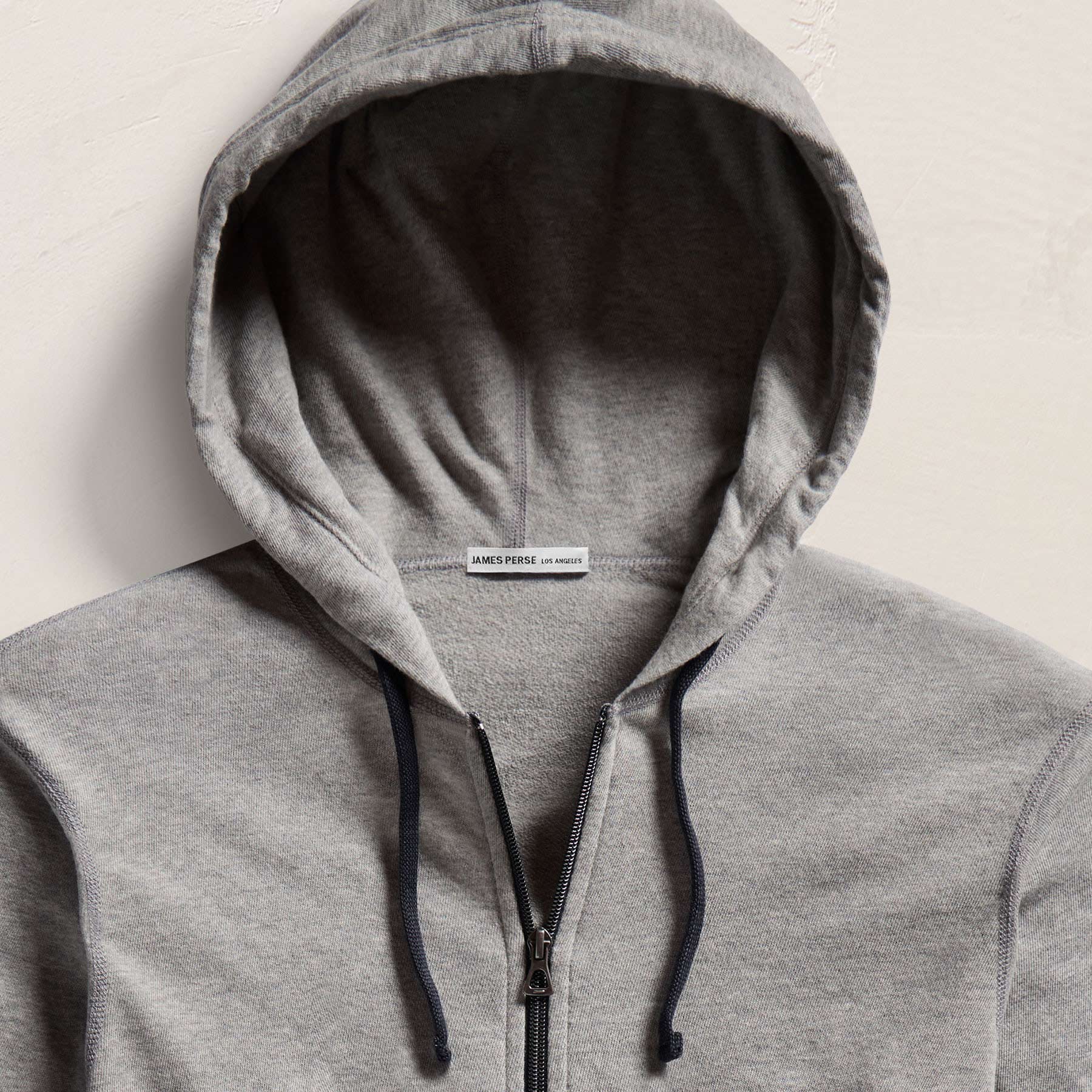 Vintage French Terry Zip Up Hoodie - Heather Grey