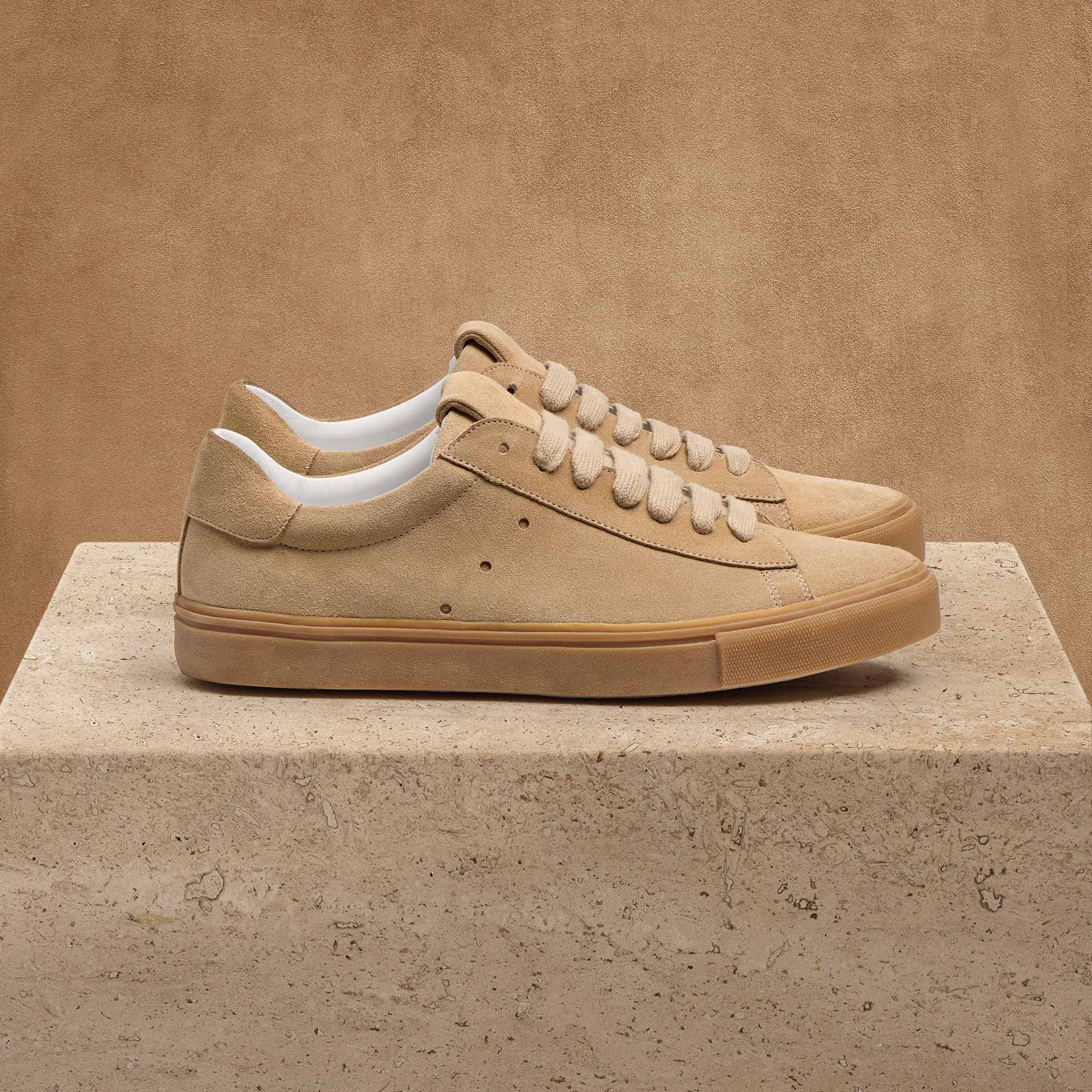 Men's Suede Retro Sneaker - Cappuccino