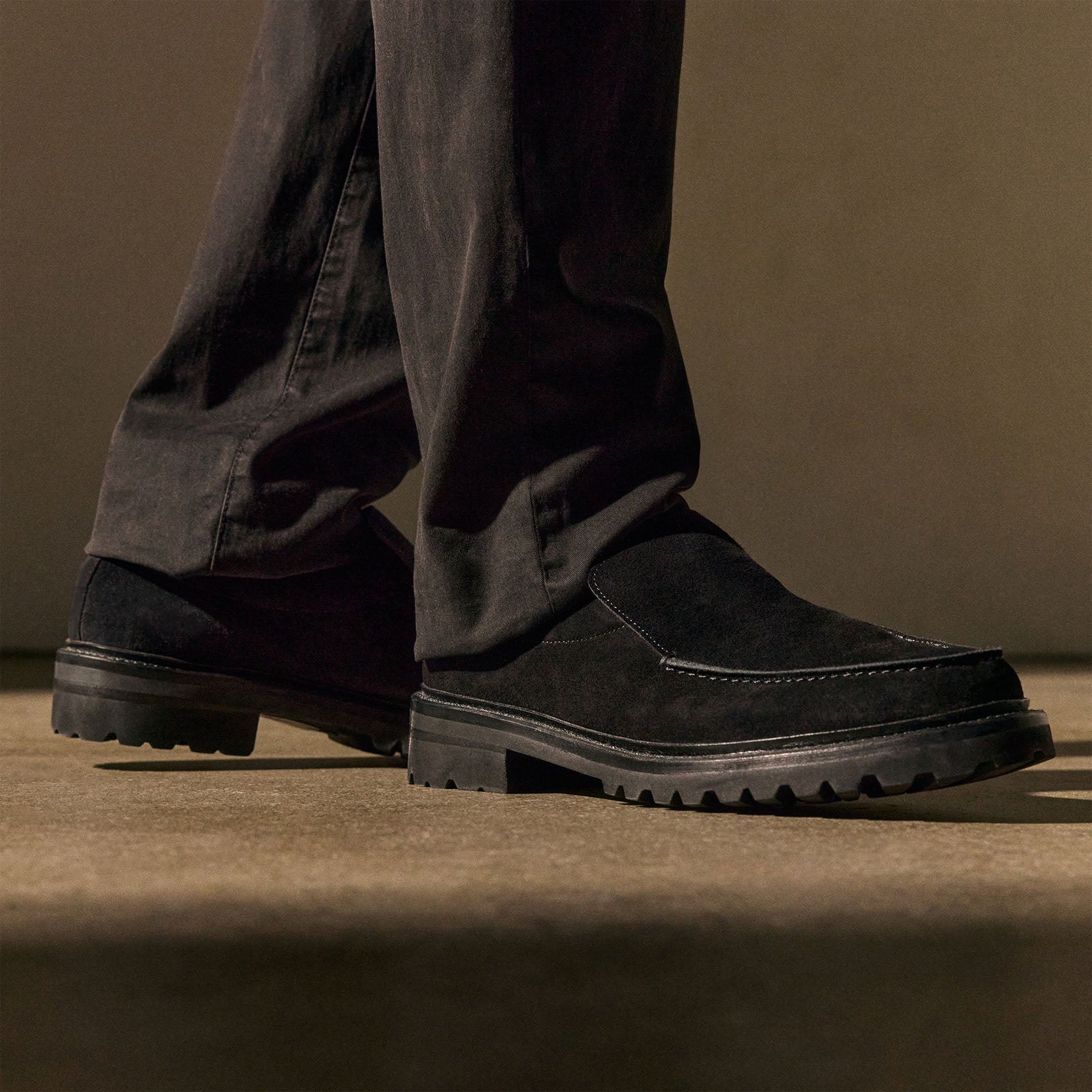 Men's Suede Loafer - Black