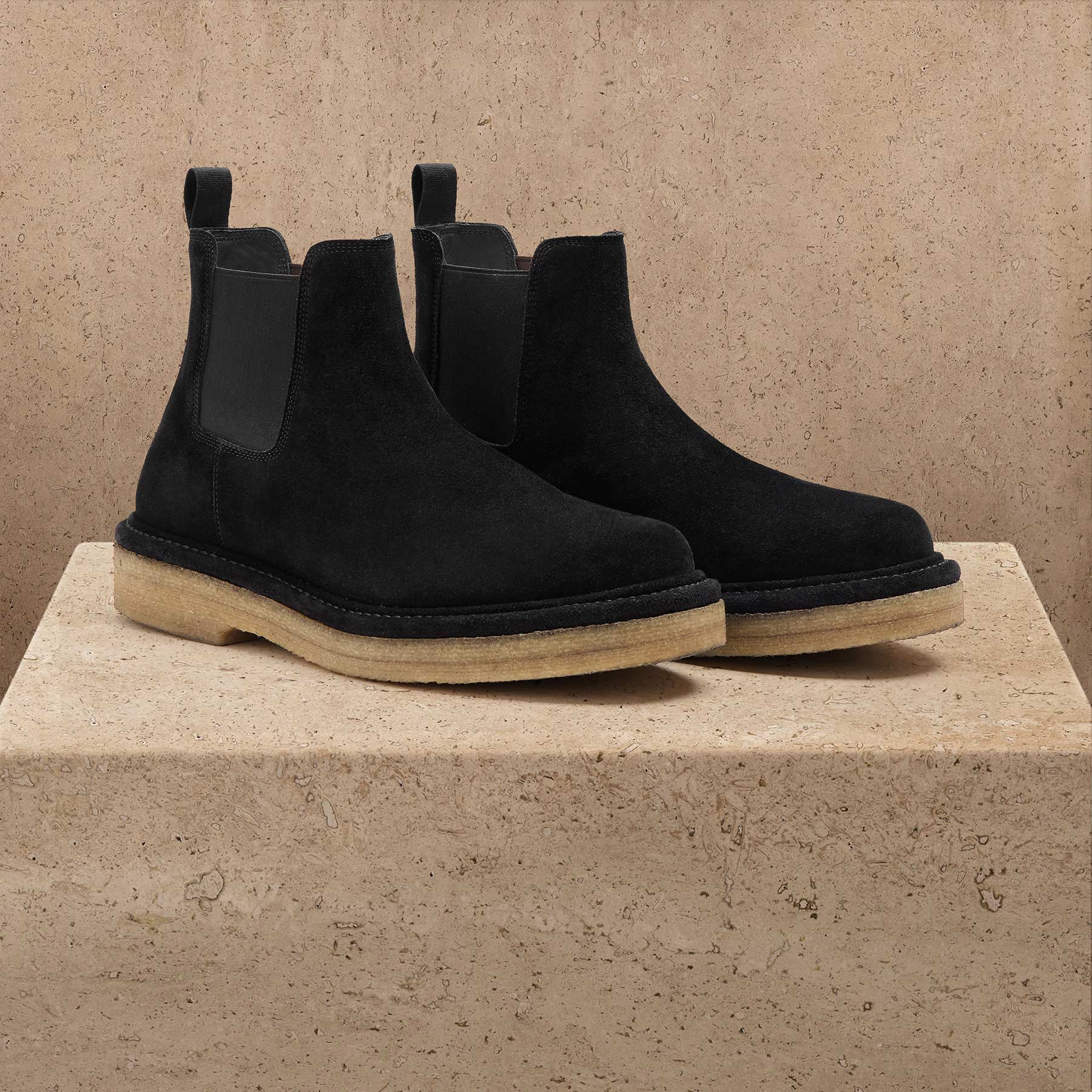 Men's Suede Chelsea Boot - Black