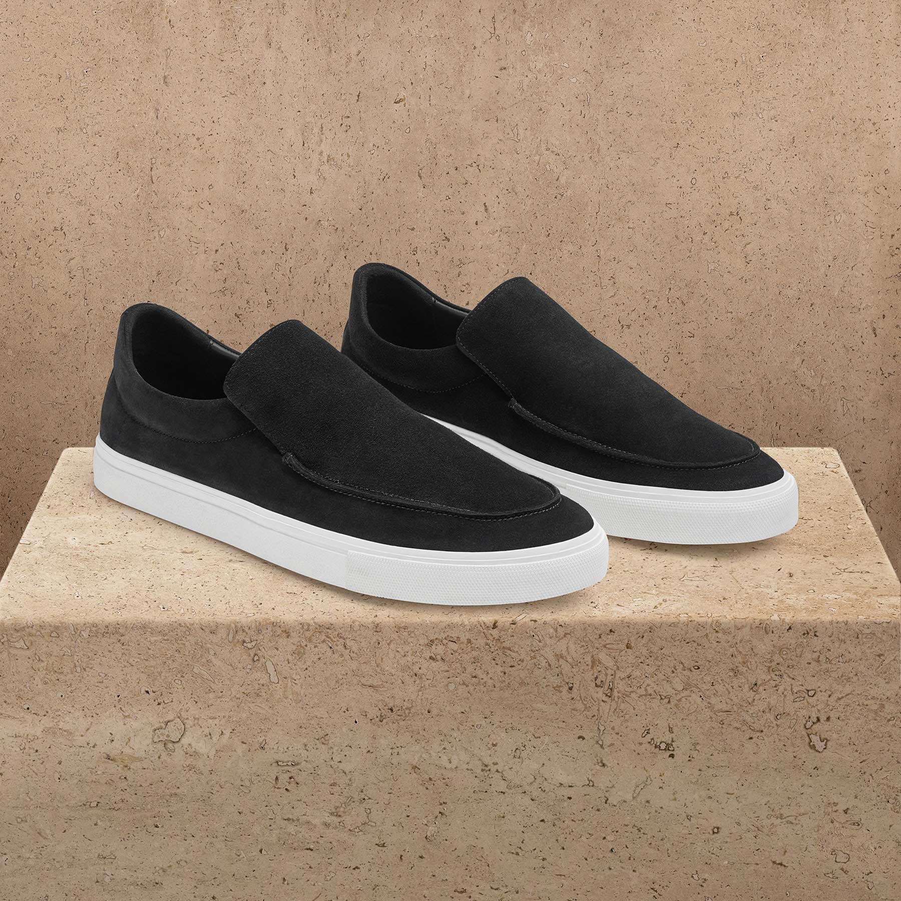 Men's Coastal Suede Slip On - Black