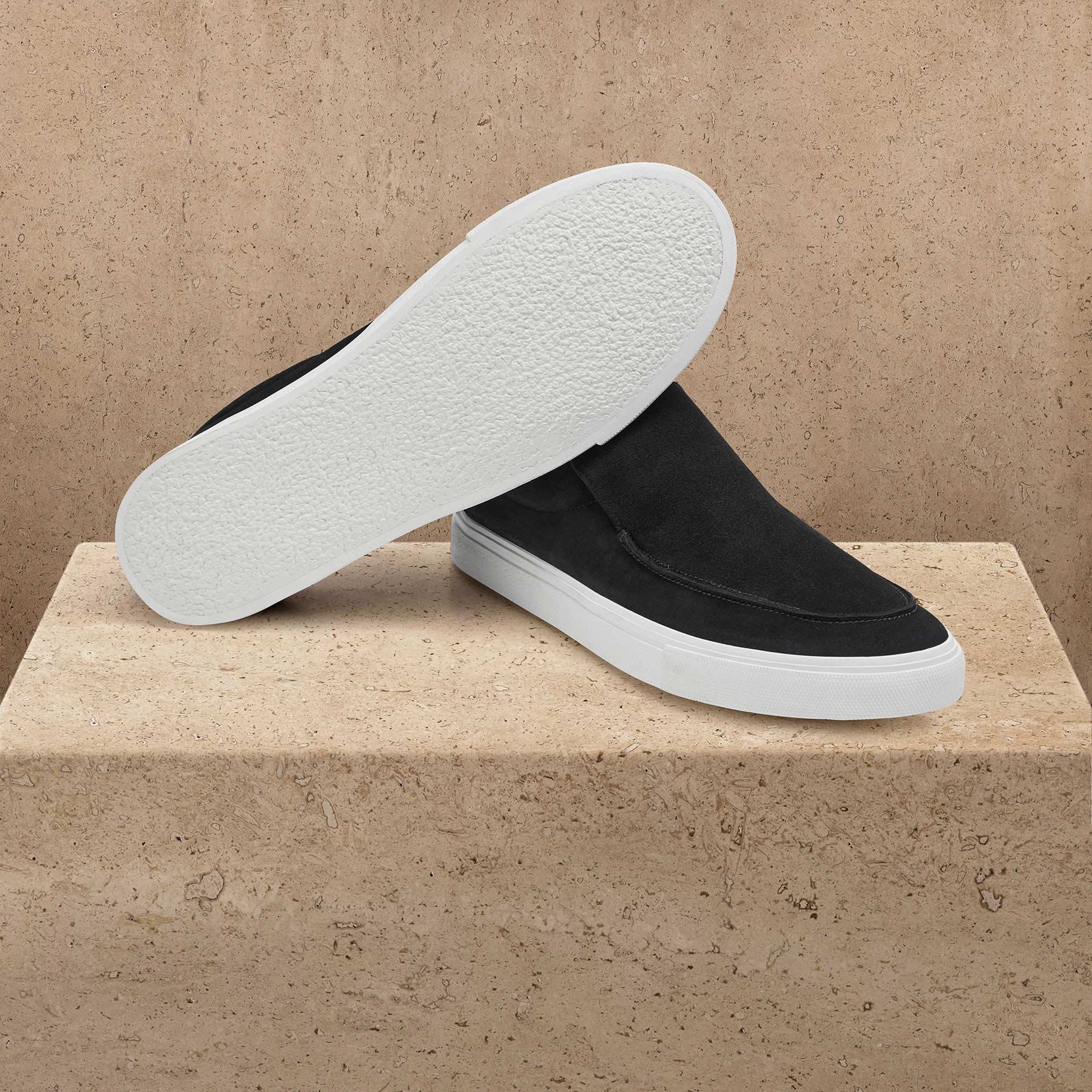 Men's Coastal Suede Slip On - Black