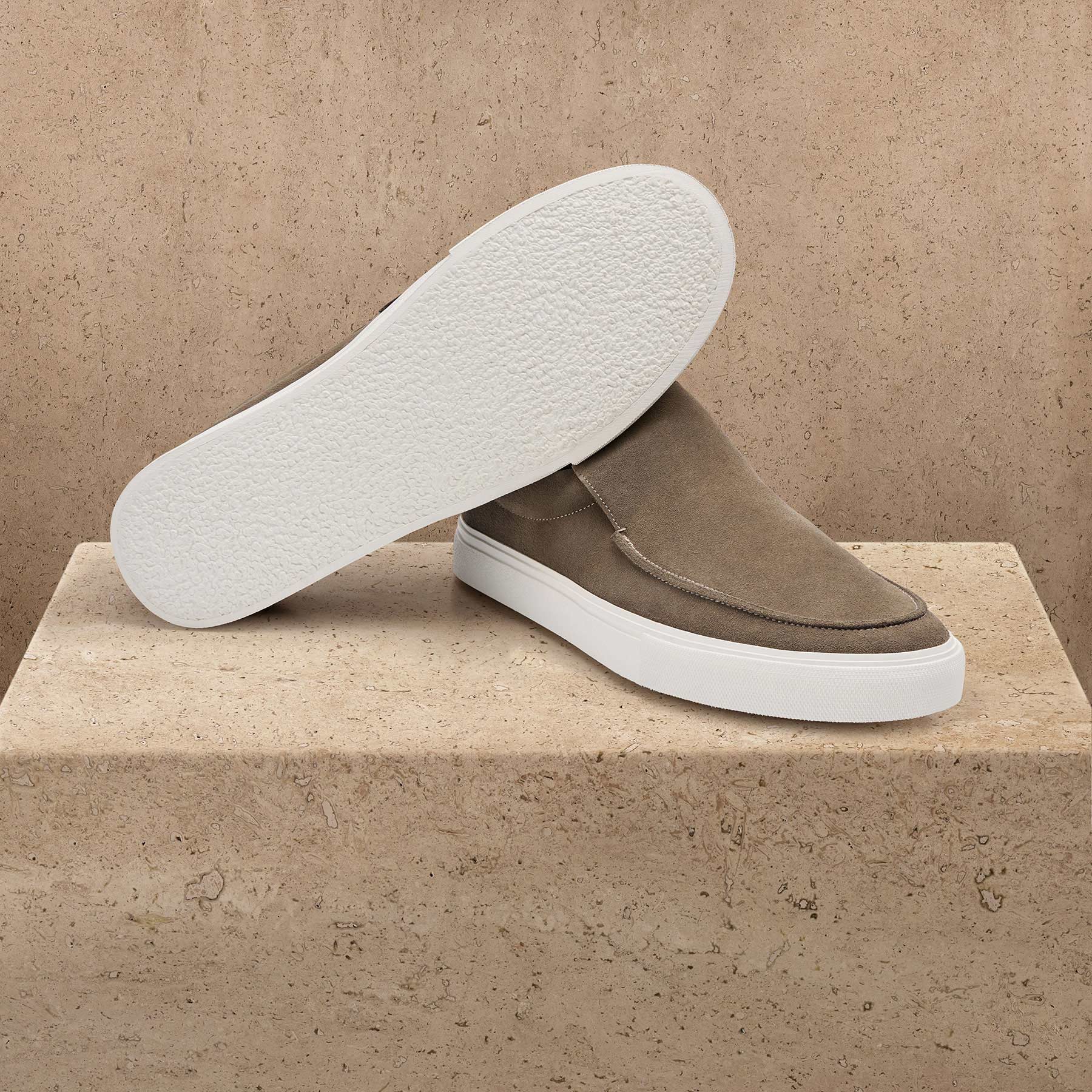 Men's Coastal Suede Slip On - Cement