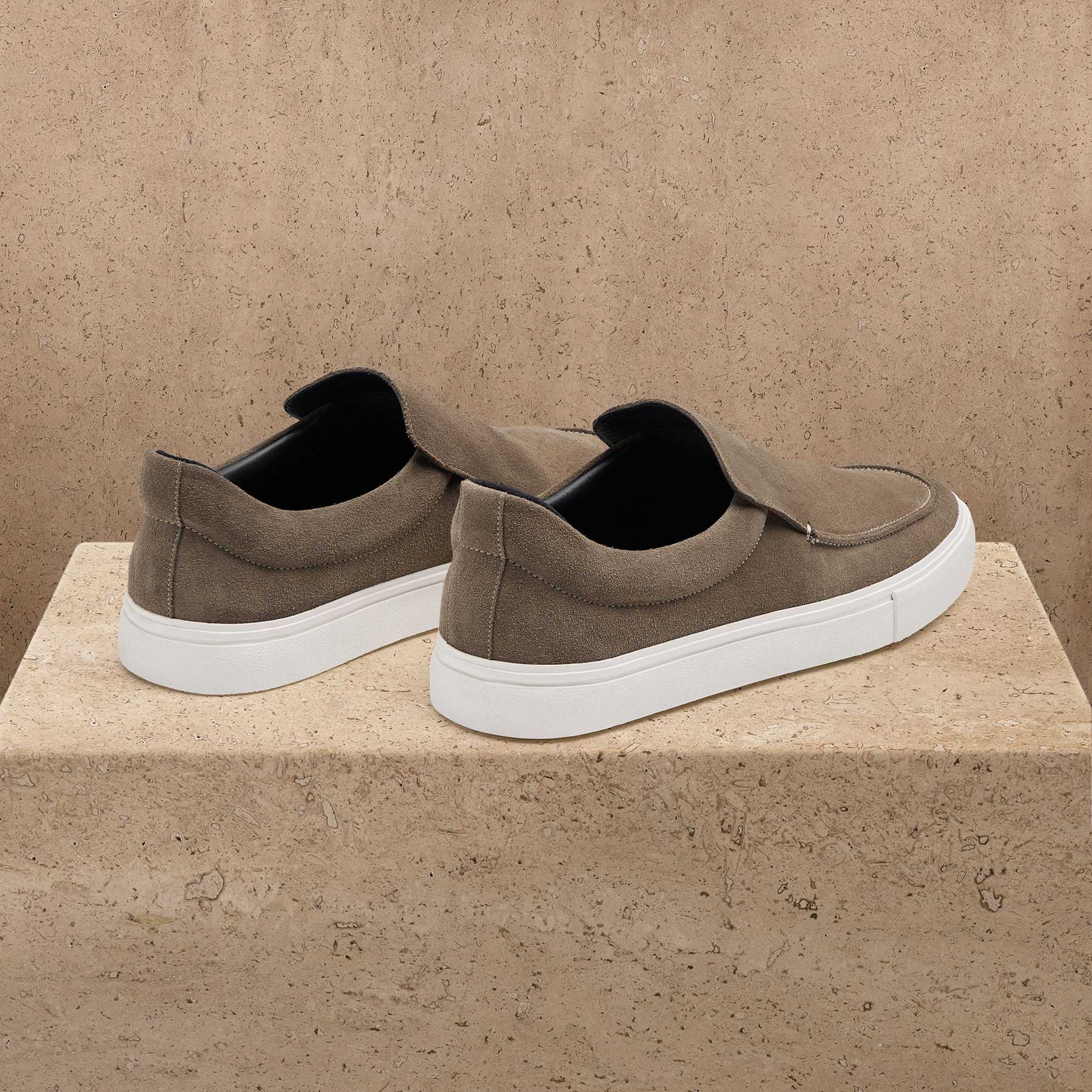 Men's Coastal Suede Slip On - Cement