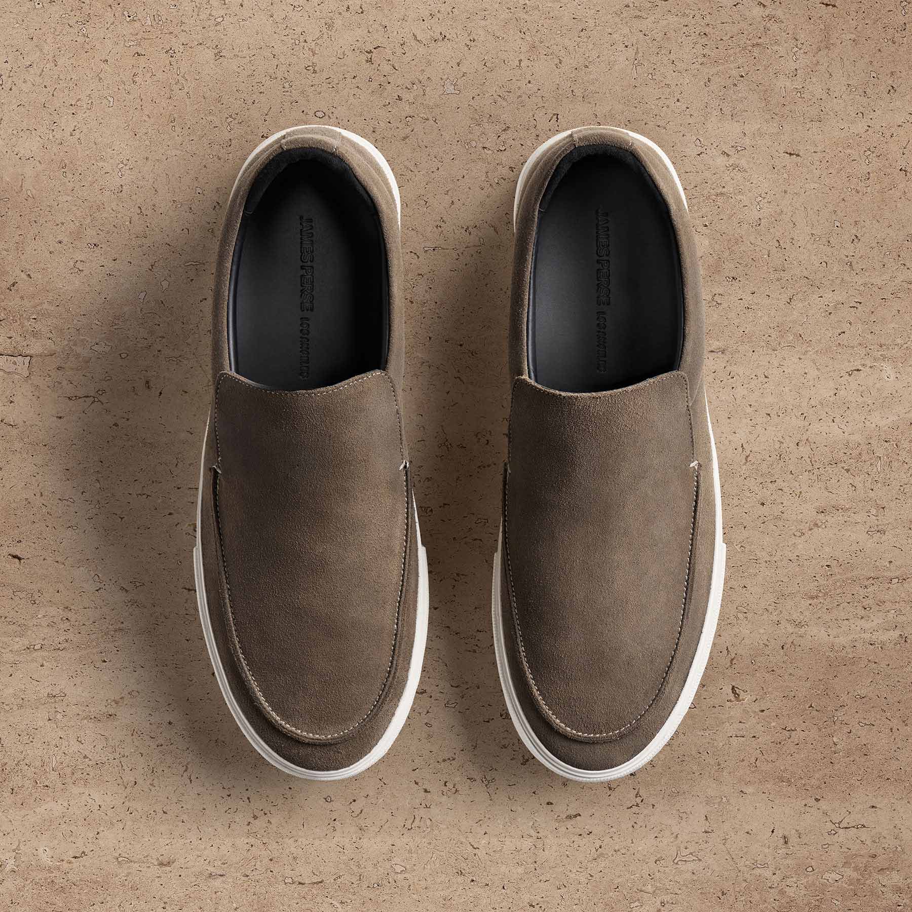 Men's Coastal Suede Slip On - Cement
