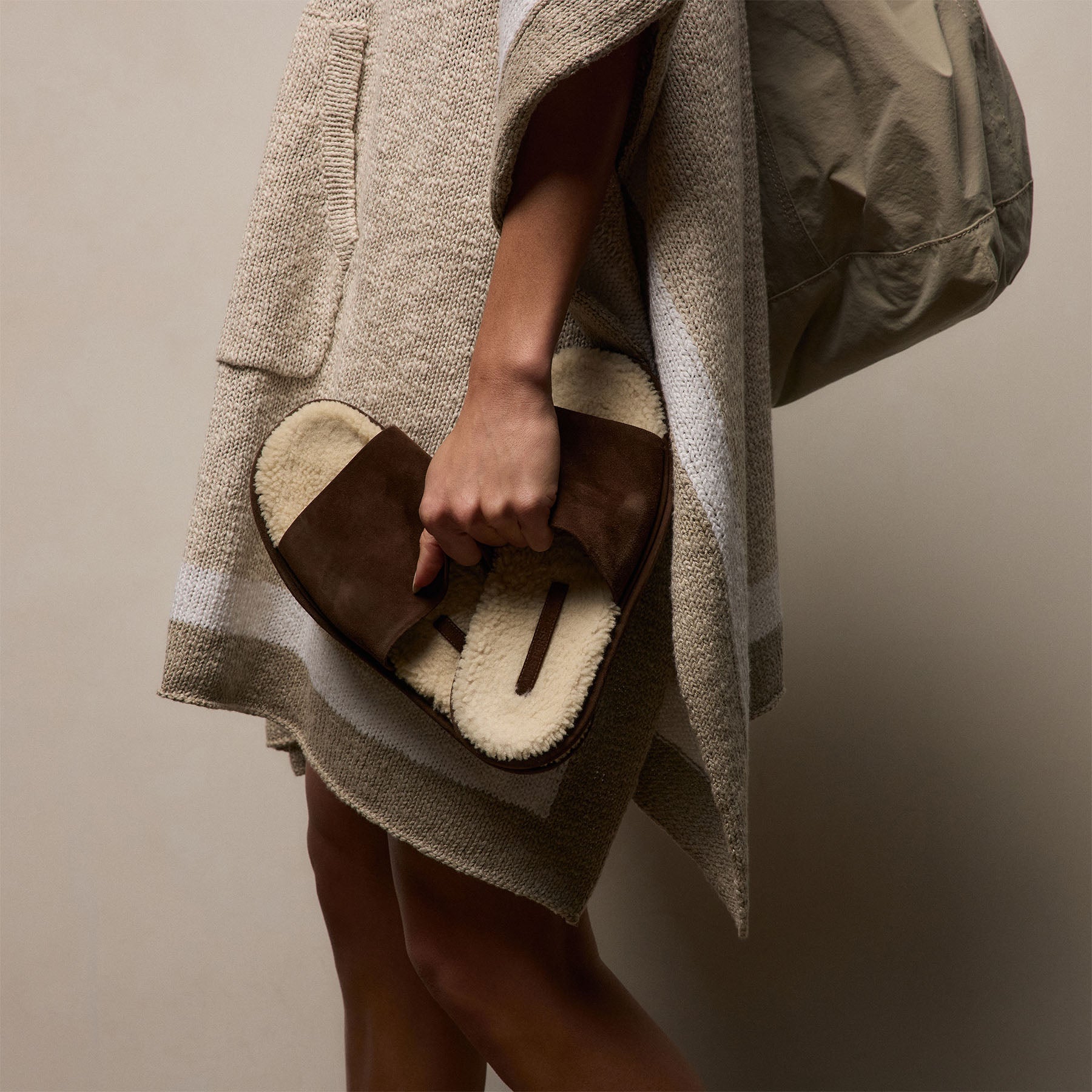 Women's Shearling Suede Slide - Acero/Natural