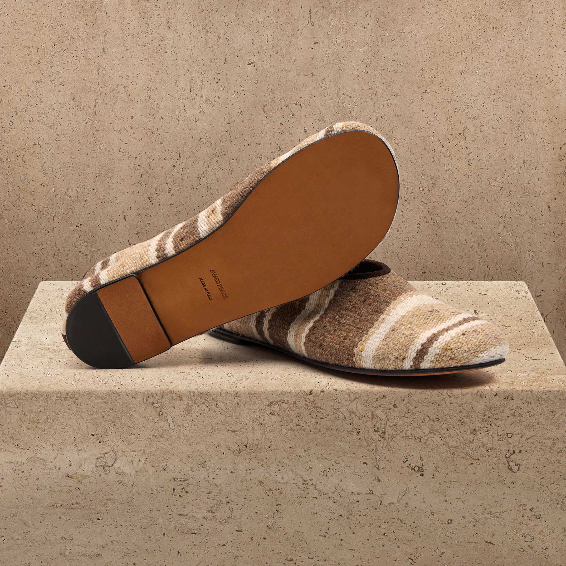 Women's Baja Stripe Flat - Beige Multi Stripe
