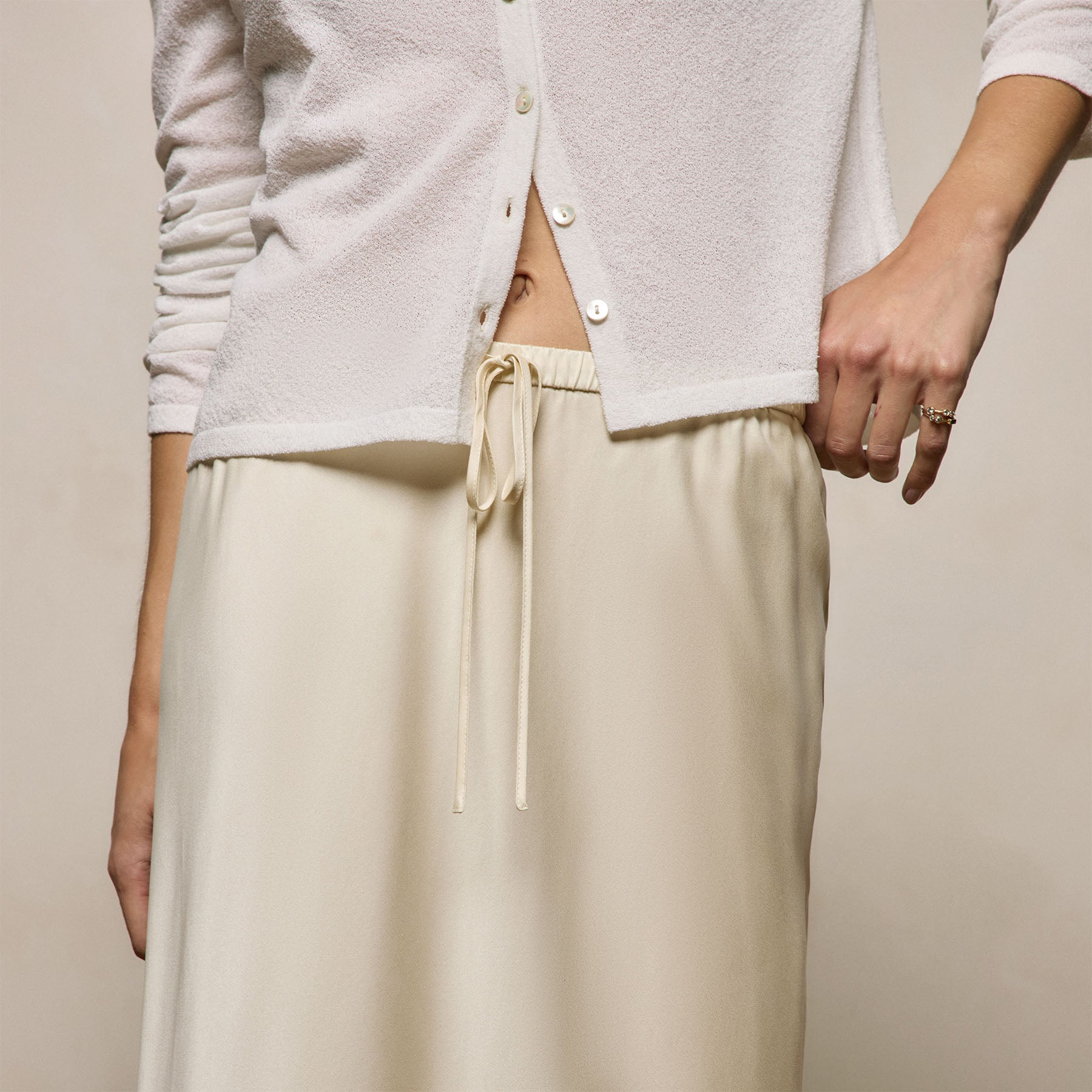 Fine Knit Cardigan - White