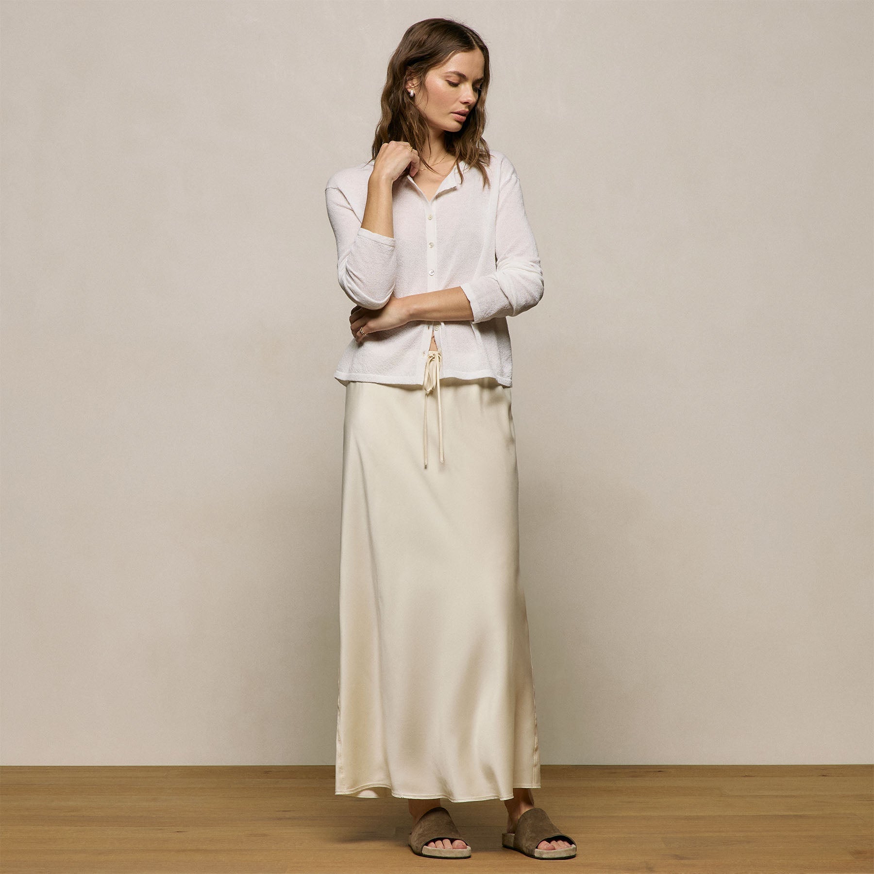 Fine Knit Cardigan - White