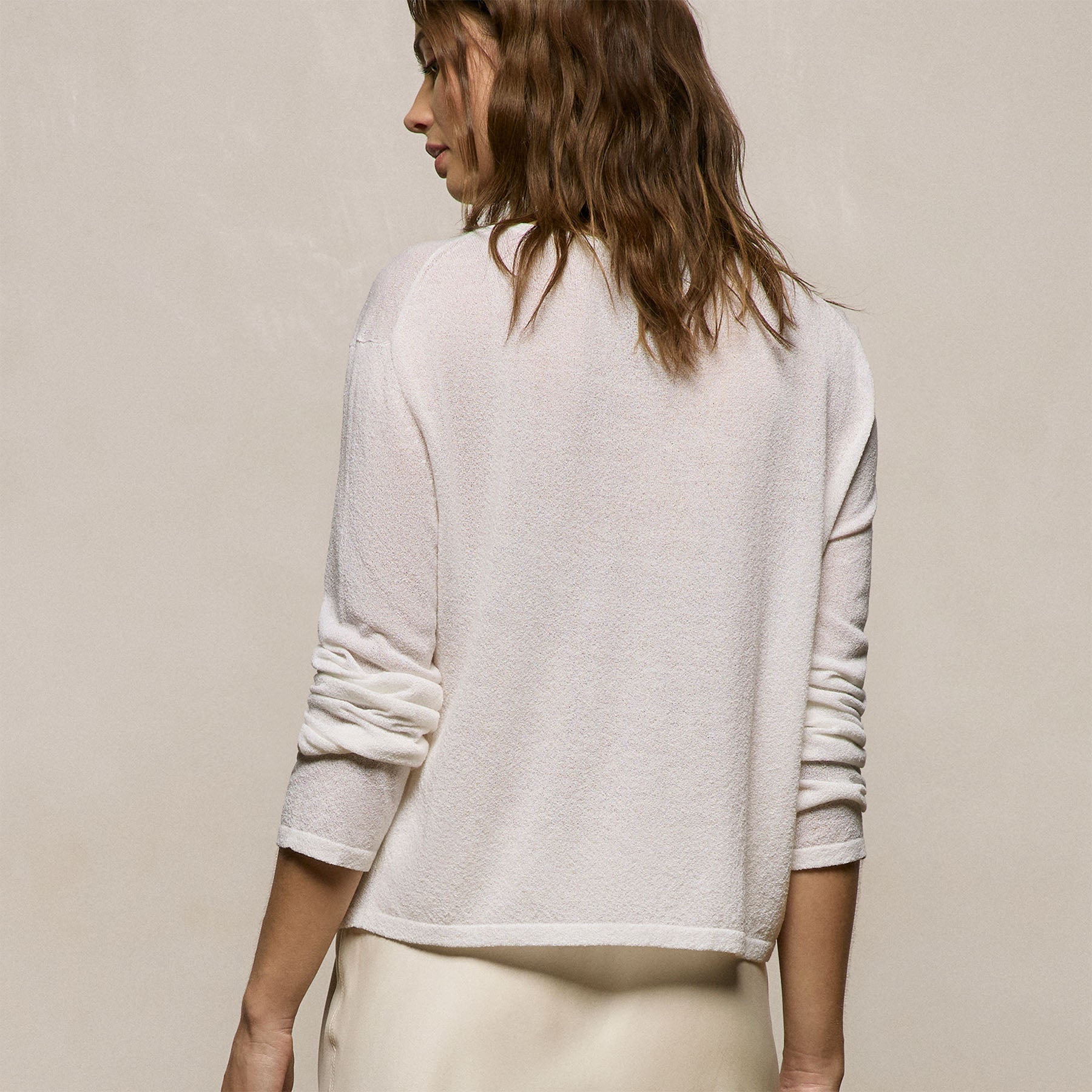 Fine Knit Cardigan - White