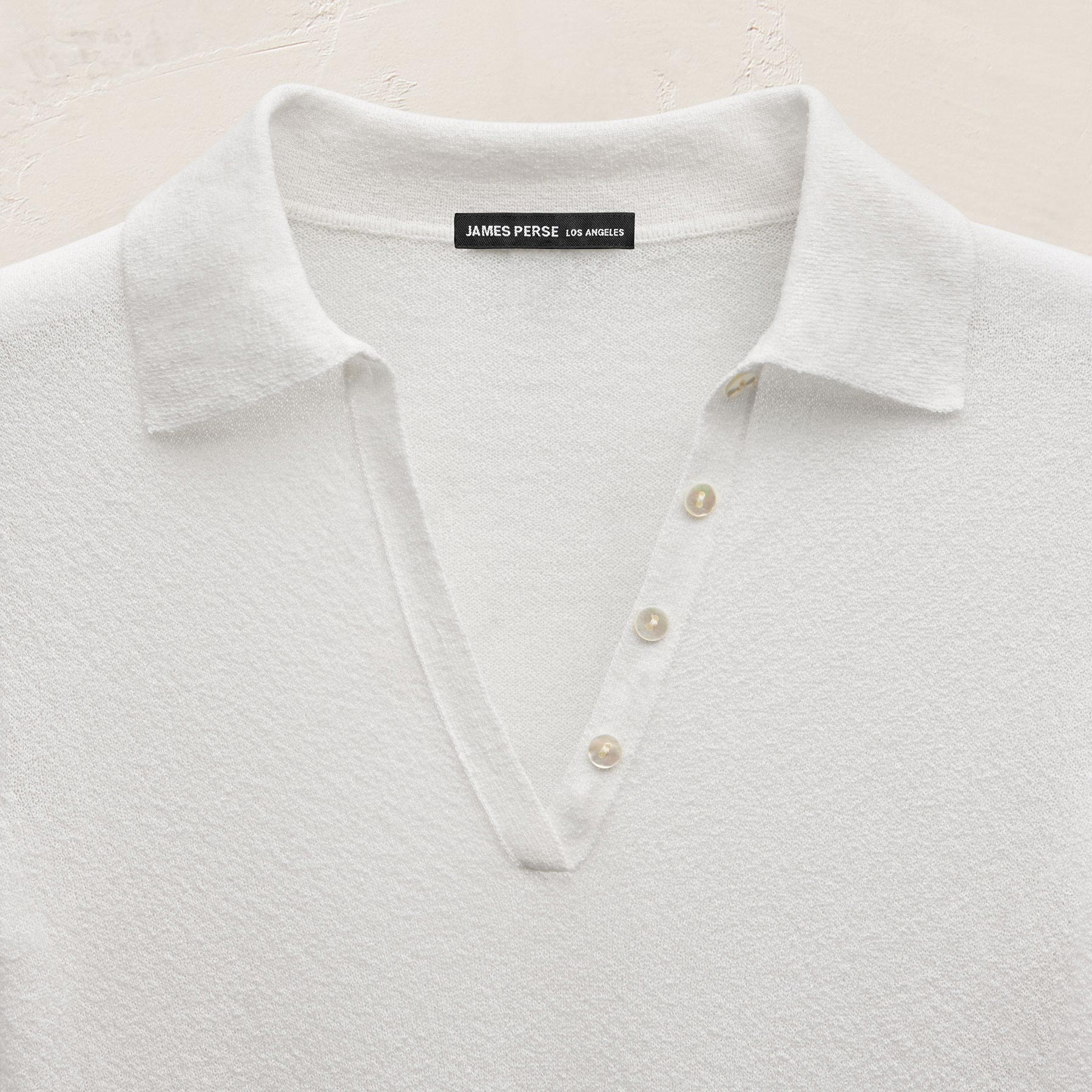 Fine Knit Short Sleeve Polo - White