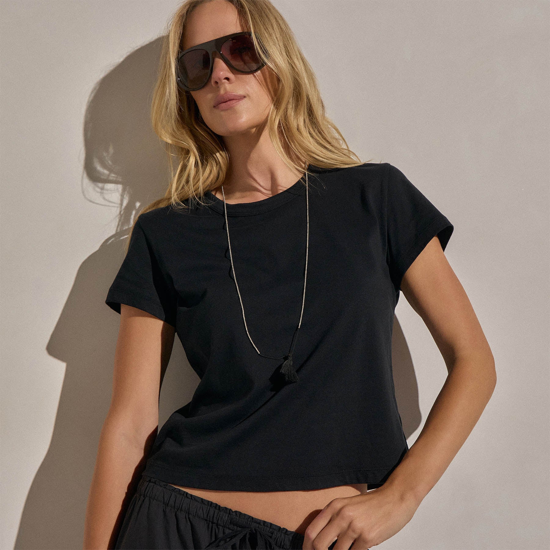 Brushed Elevated Jersey Short Sleeve Tee - Black