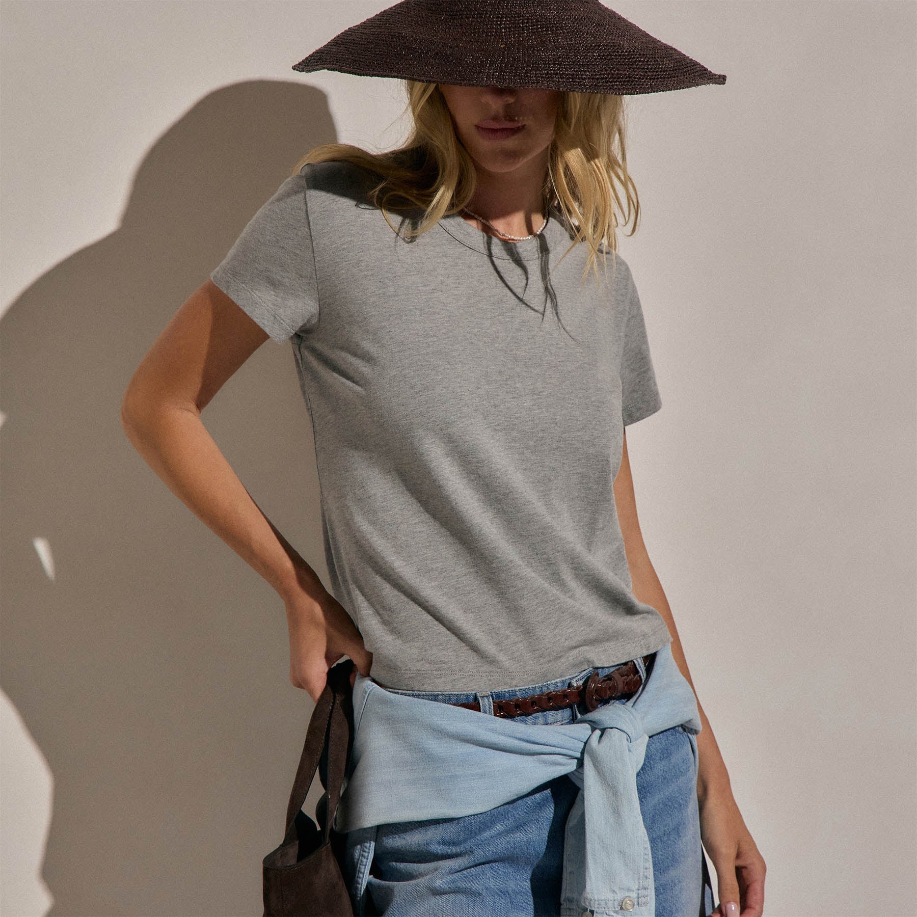 Brushed Elevated Jersey Short Sleeve Tee - Heather Grey