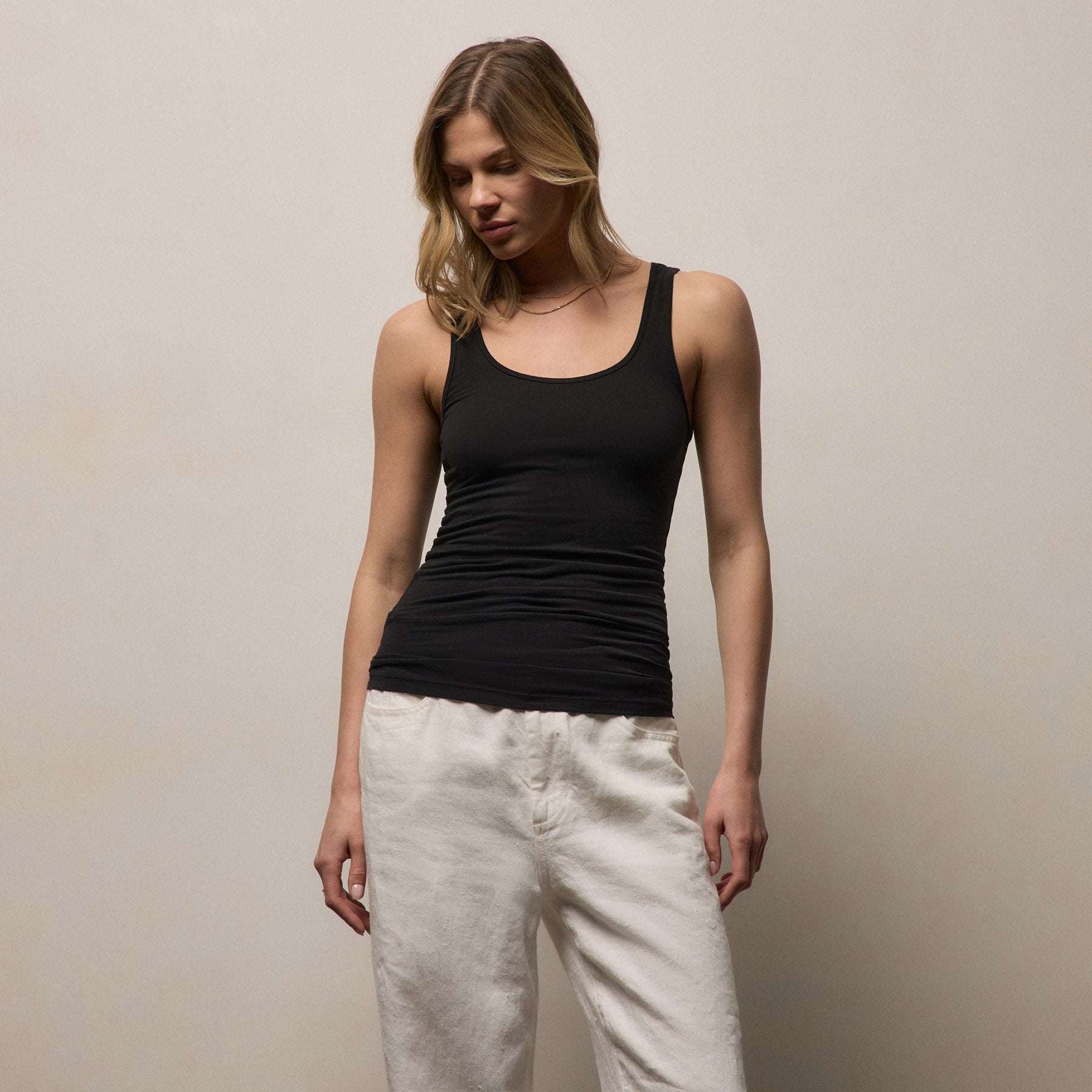 Long Jersey Tank - Black